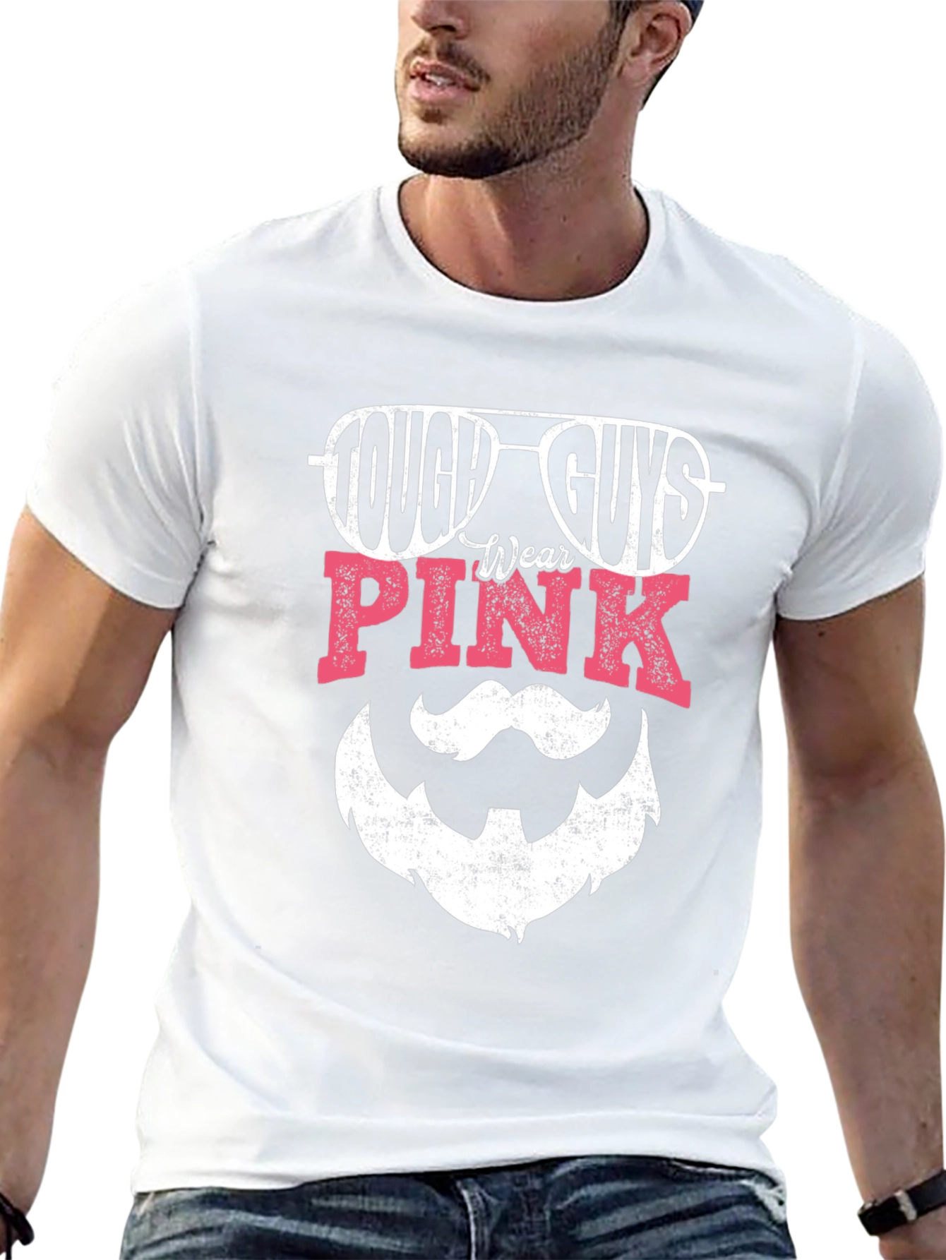 Tough Guys Wear Pink Graphic T-Shirt