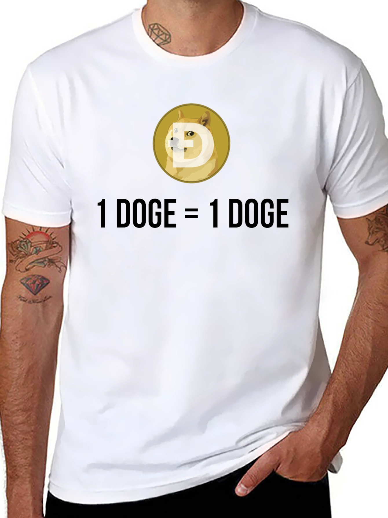 Dogecoin Crypto T-Shirt: 1 DOGE = 1 DOGE