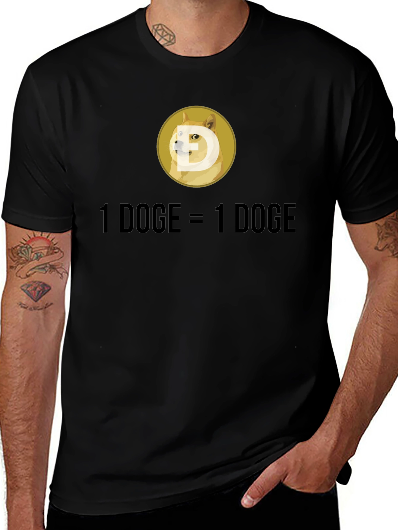 Dogecoin Crypto T-Shirt: 1 DOGE = 1 DOGE