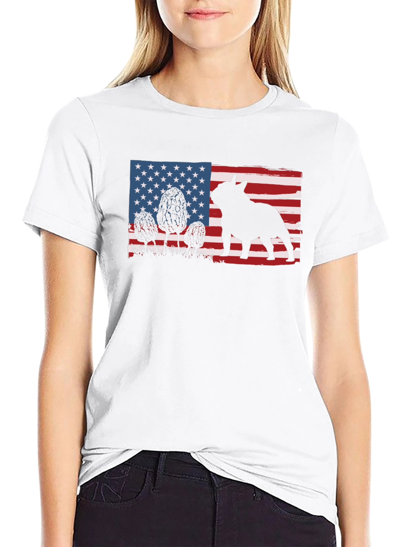 American Flag French Bulldog T-Shirt