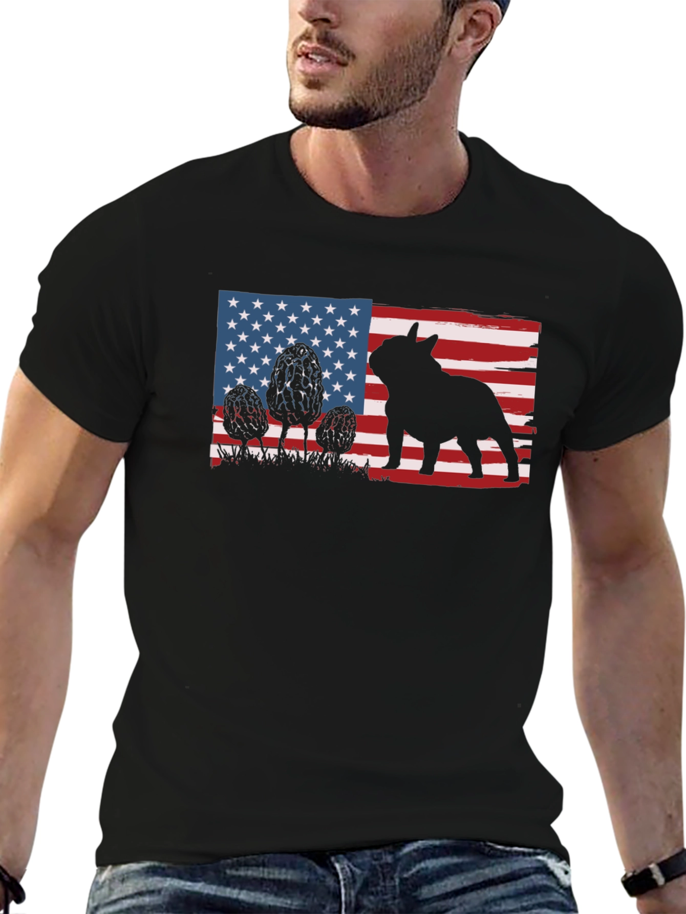 American Flag French Bulldog T-Shirt