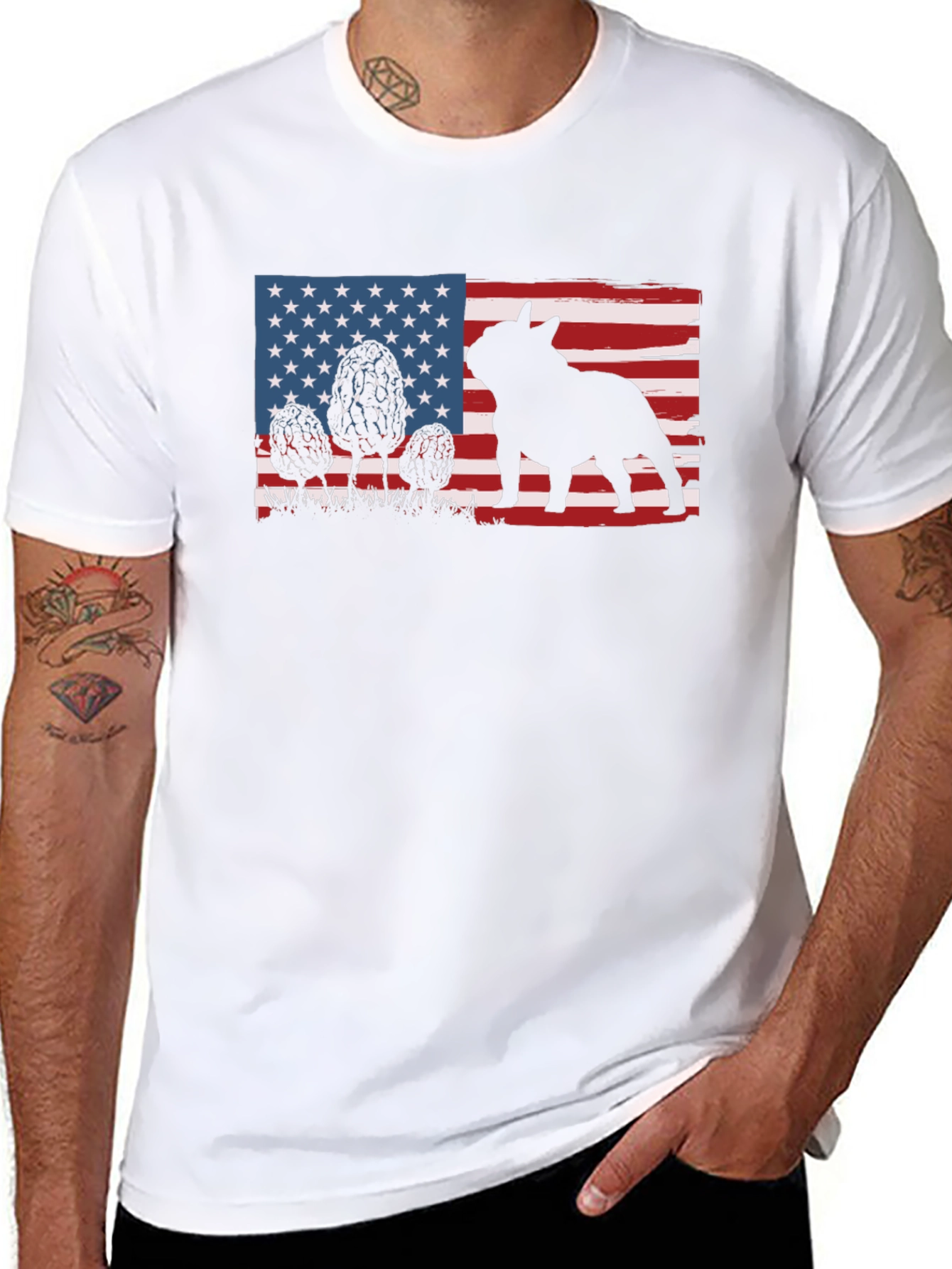 American Flag French Bulldog T-Shirt