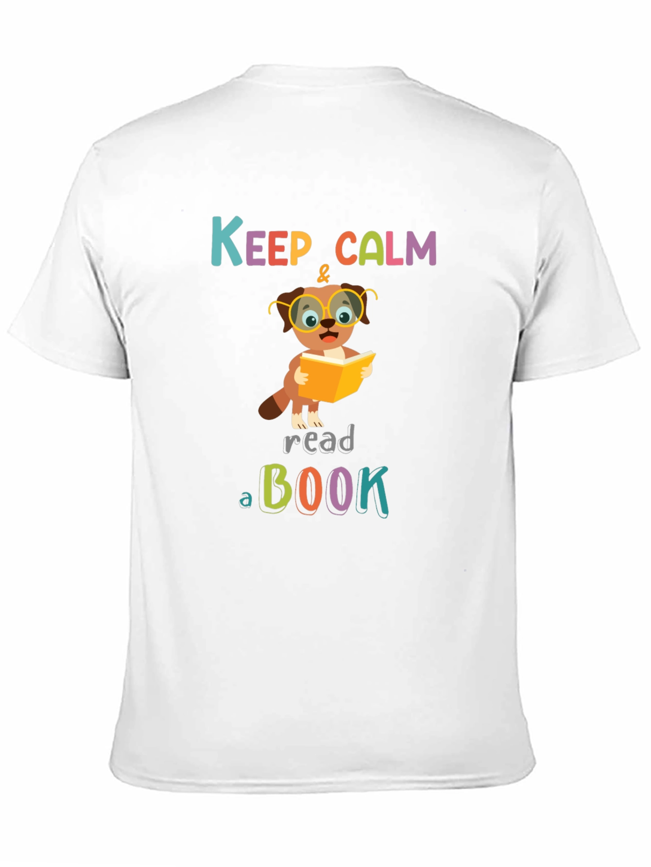 Keep Calm & Read T-Shirt: Bookworm Dog Design