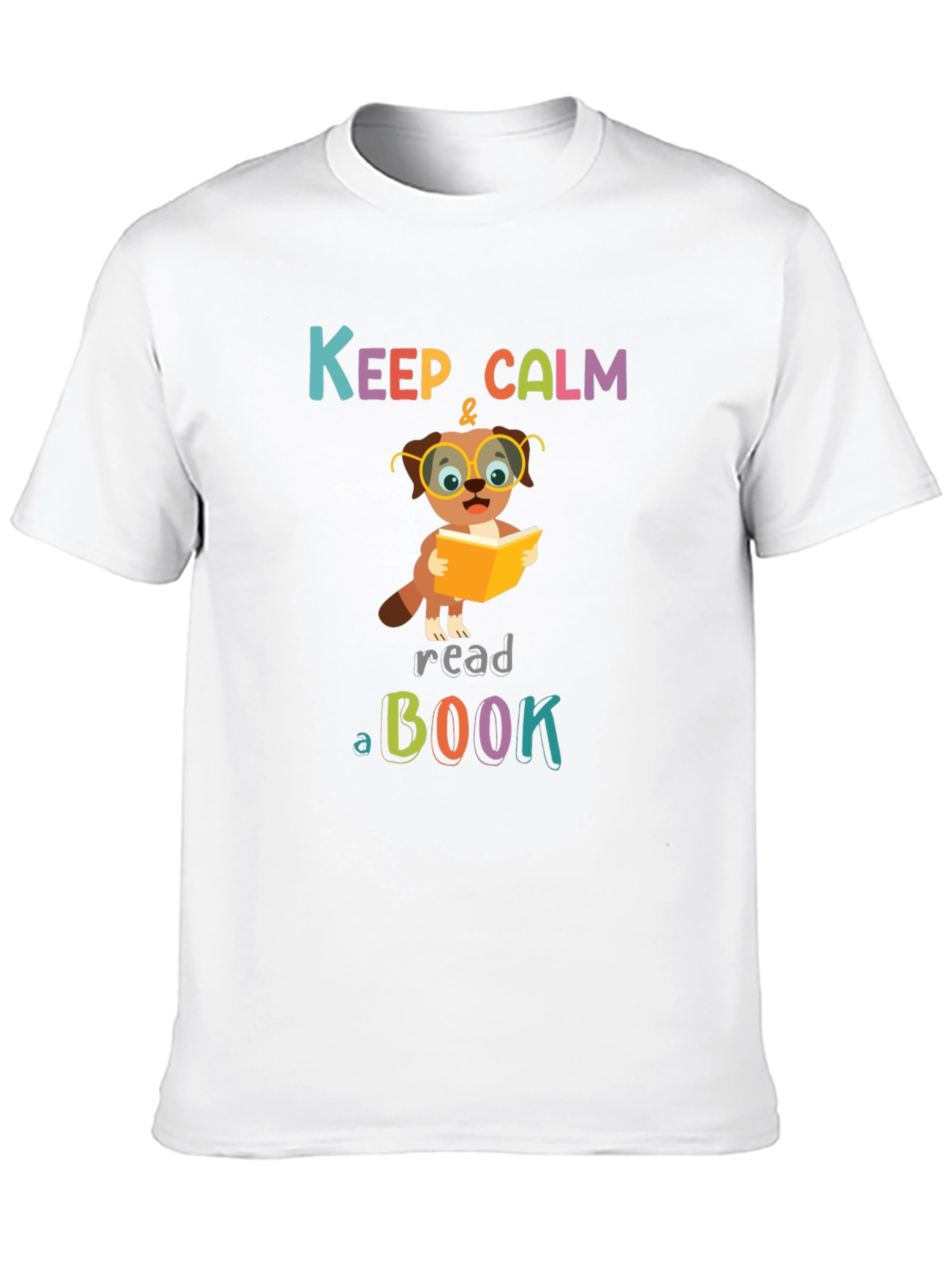 Keep Calm & Read T-Shirt: Bookworm Dog Design