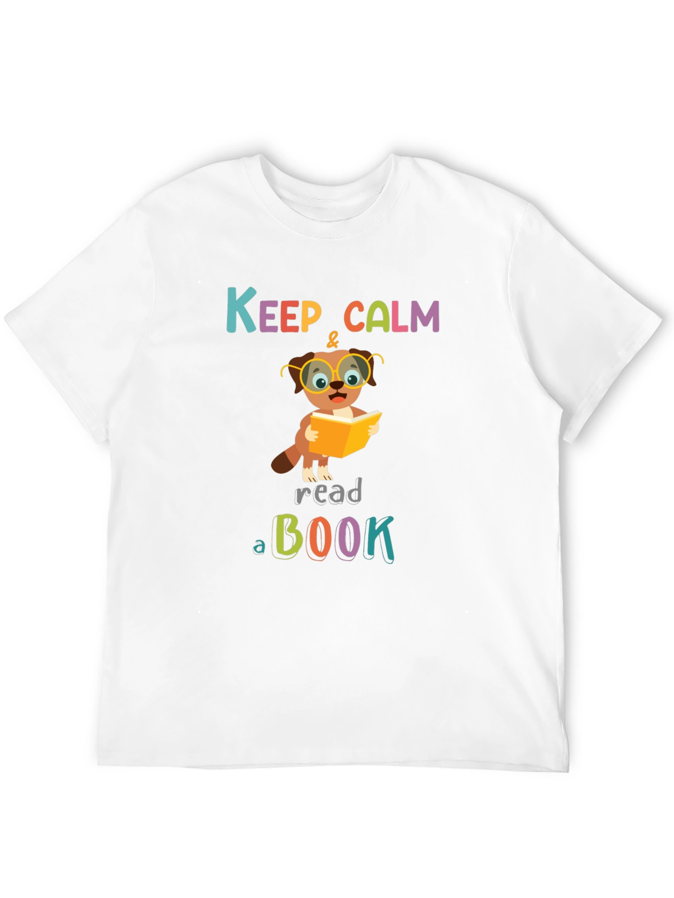 Keep Calm & Read T-Shirt: Bookworm Dog Design