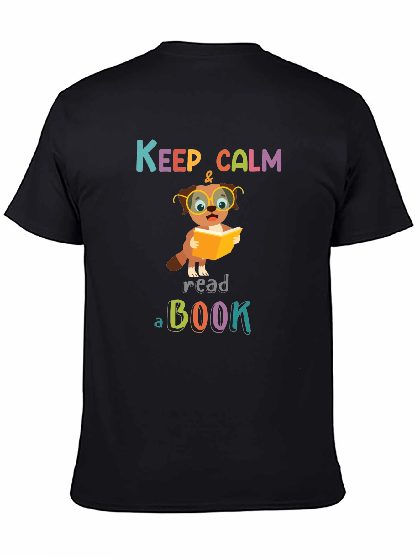 Keep Calm & Read T-Shirt: Bookworm Dog Design