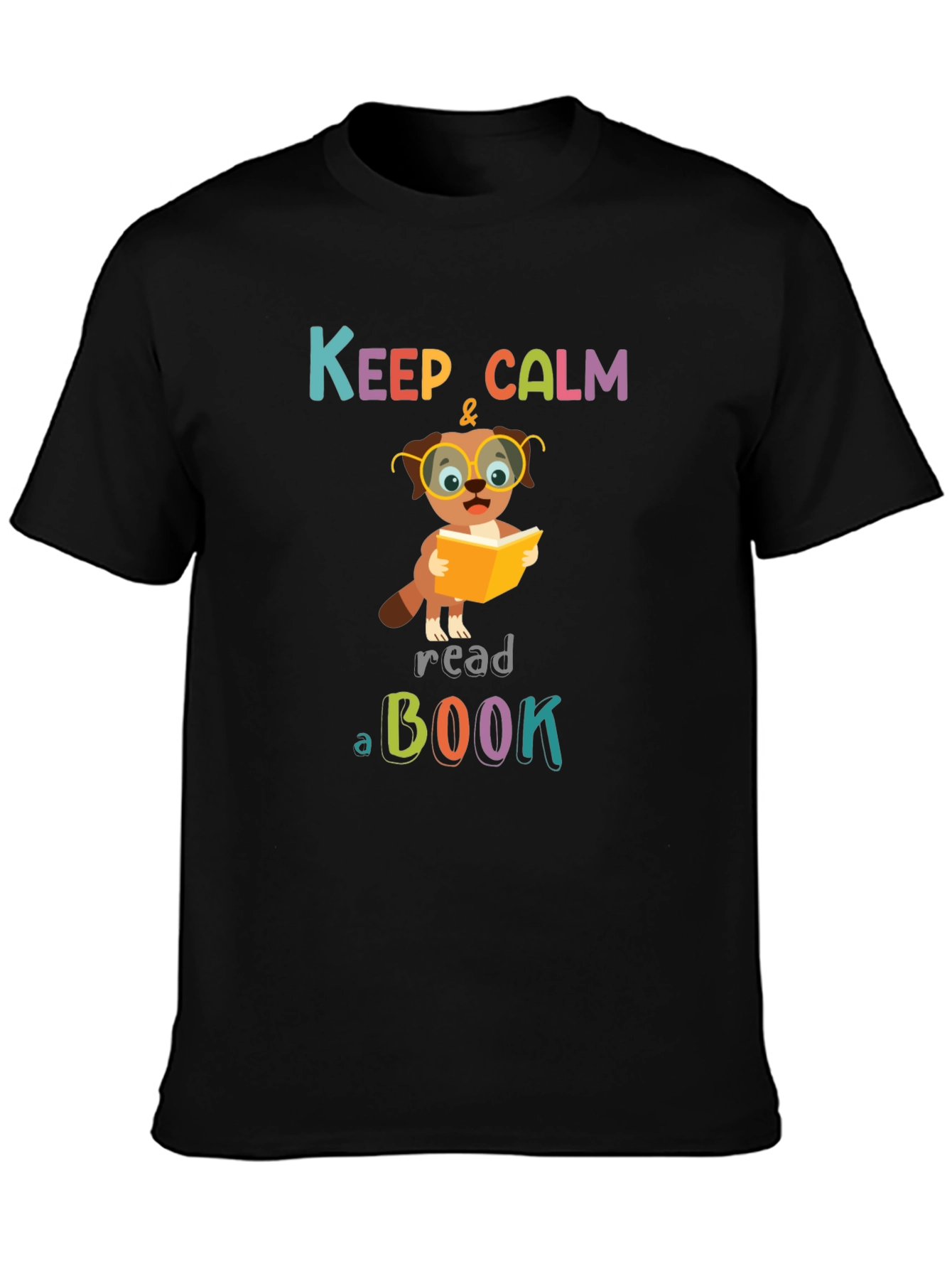 Keep Calm & Read T-Shirt: Bookworm Dog Design