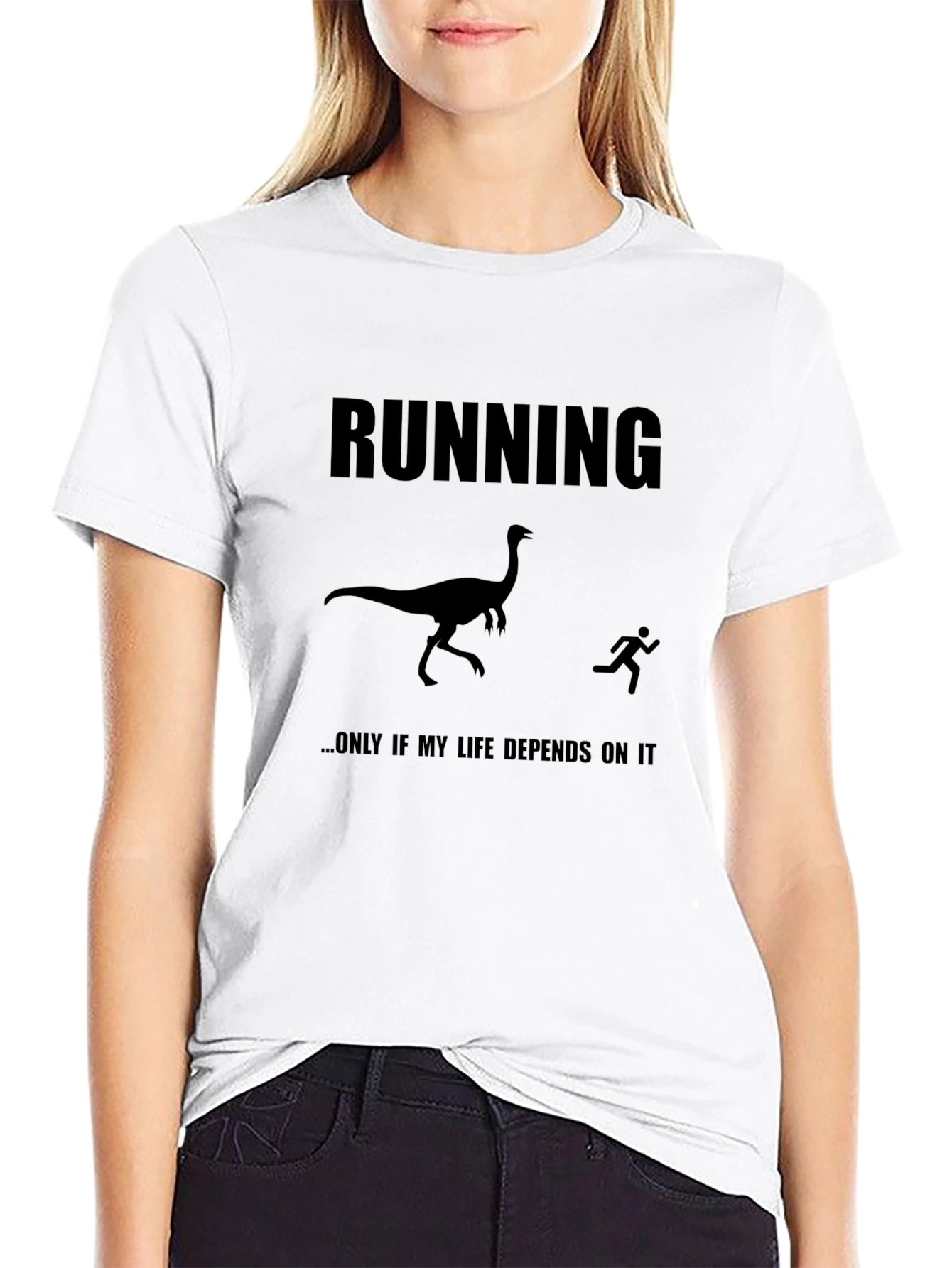Running Dinosaur Humor T-Shirt