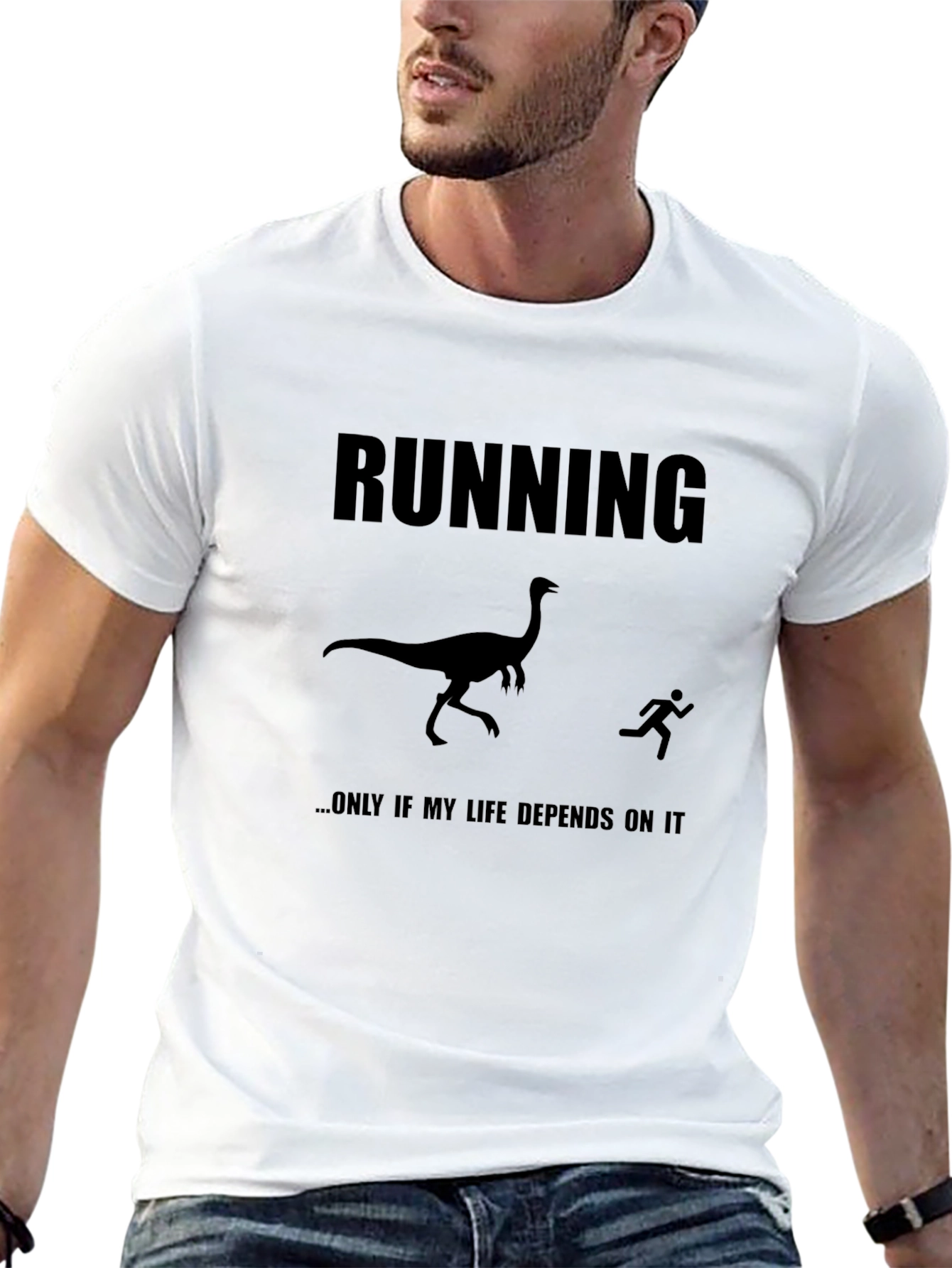 Running Dinosaur Humor T-Shirt