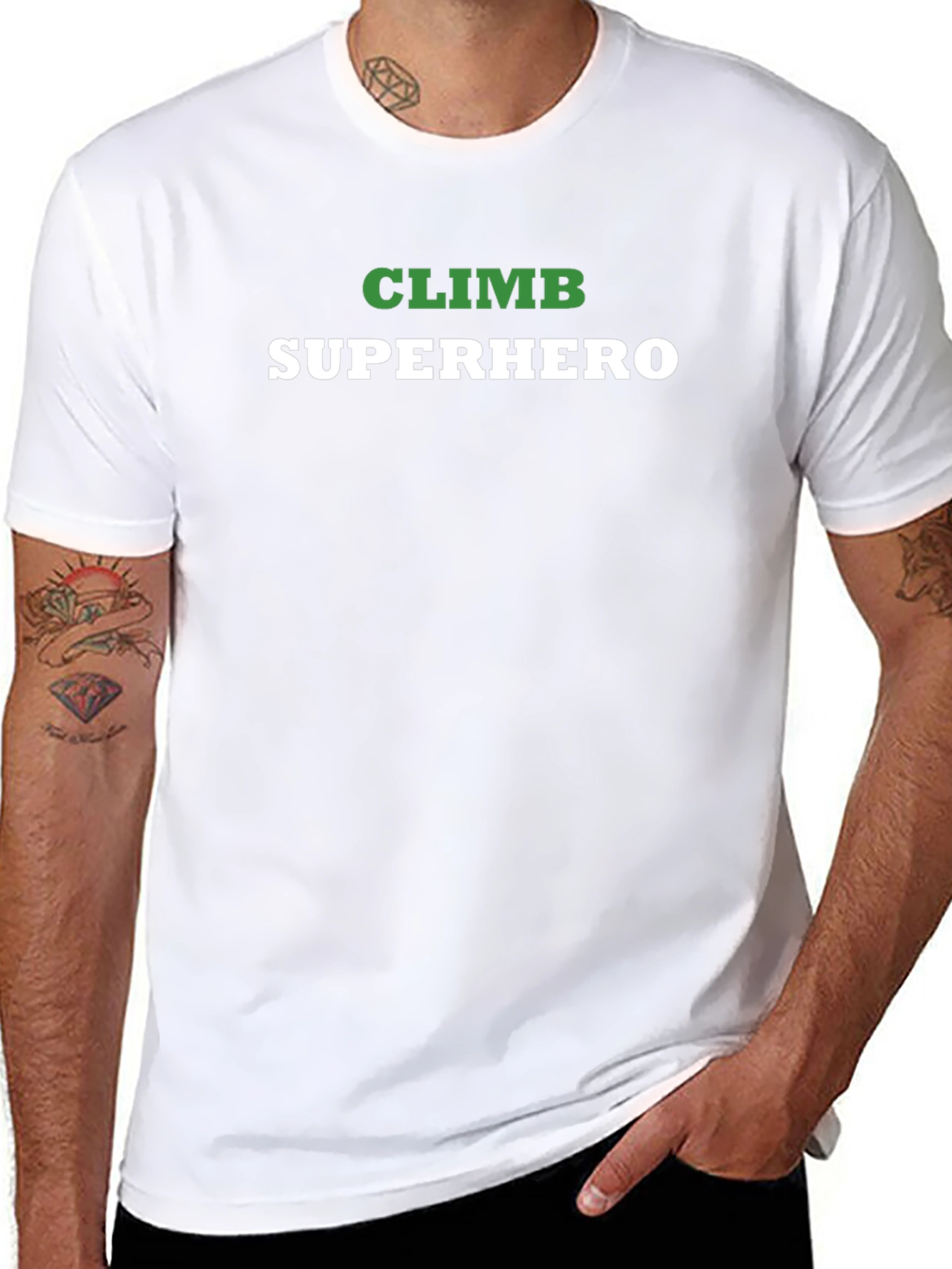 Climb Superhero T-Shirt - Black Graphic Tee