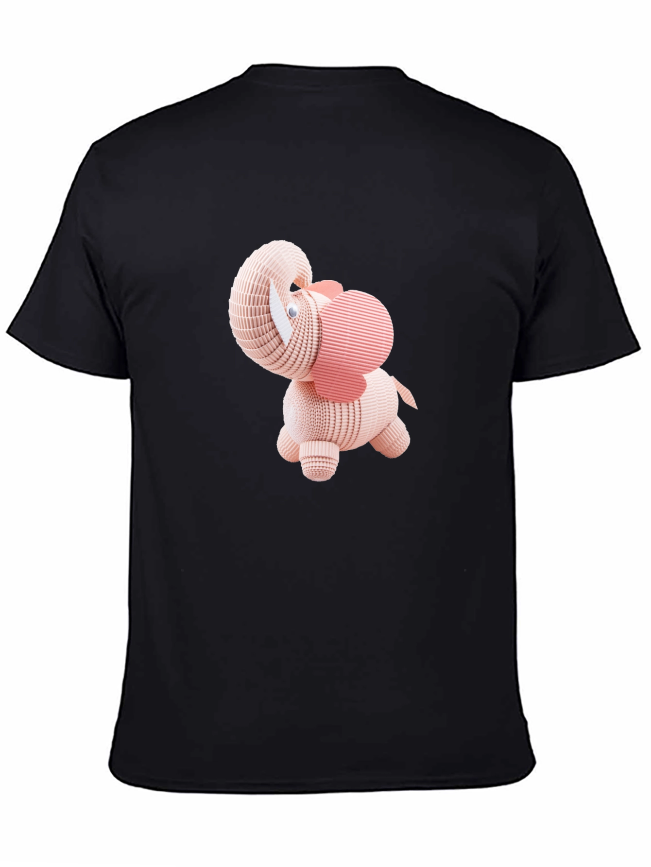 Cute 3D Elephant Graphic Tee - Black T-Shirt