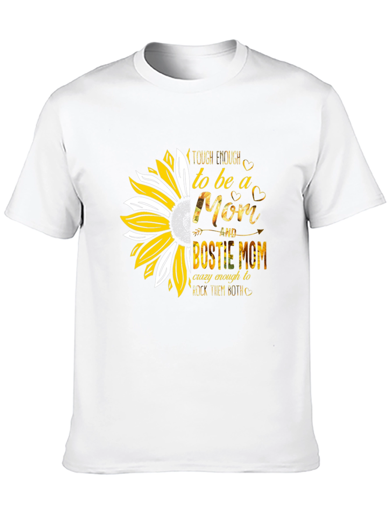 Tough Enough Mom & Bestie Mom Sunflower T-Shirt