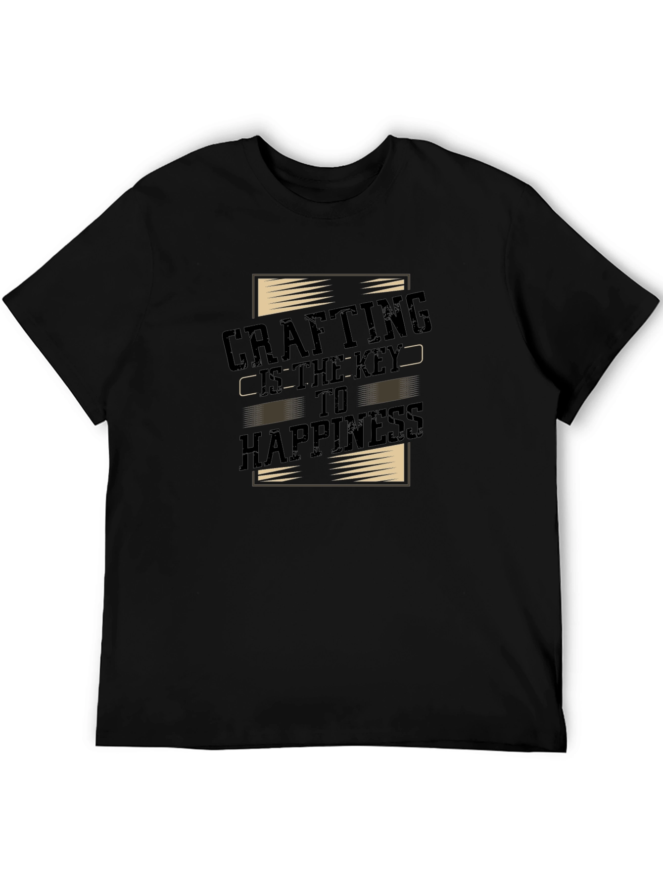 Crafting is the Key to Happiness Black T-Shirt