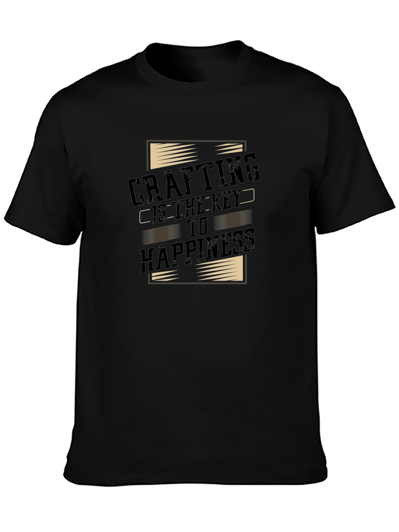 Crafting is the Key to Happiness Black T-Shirt
