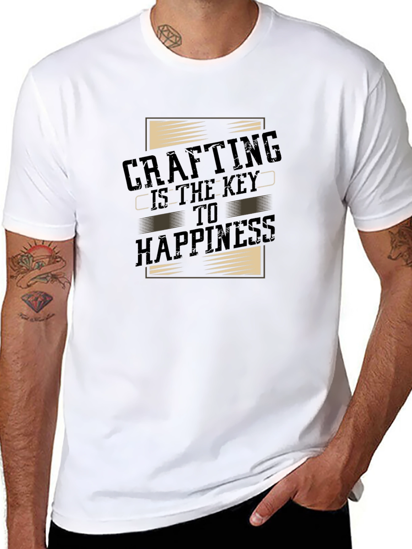 Crafting is the Key to Happiness Black T-Shirt