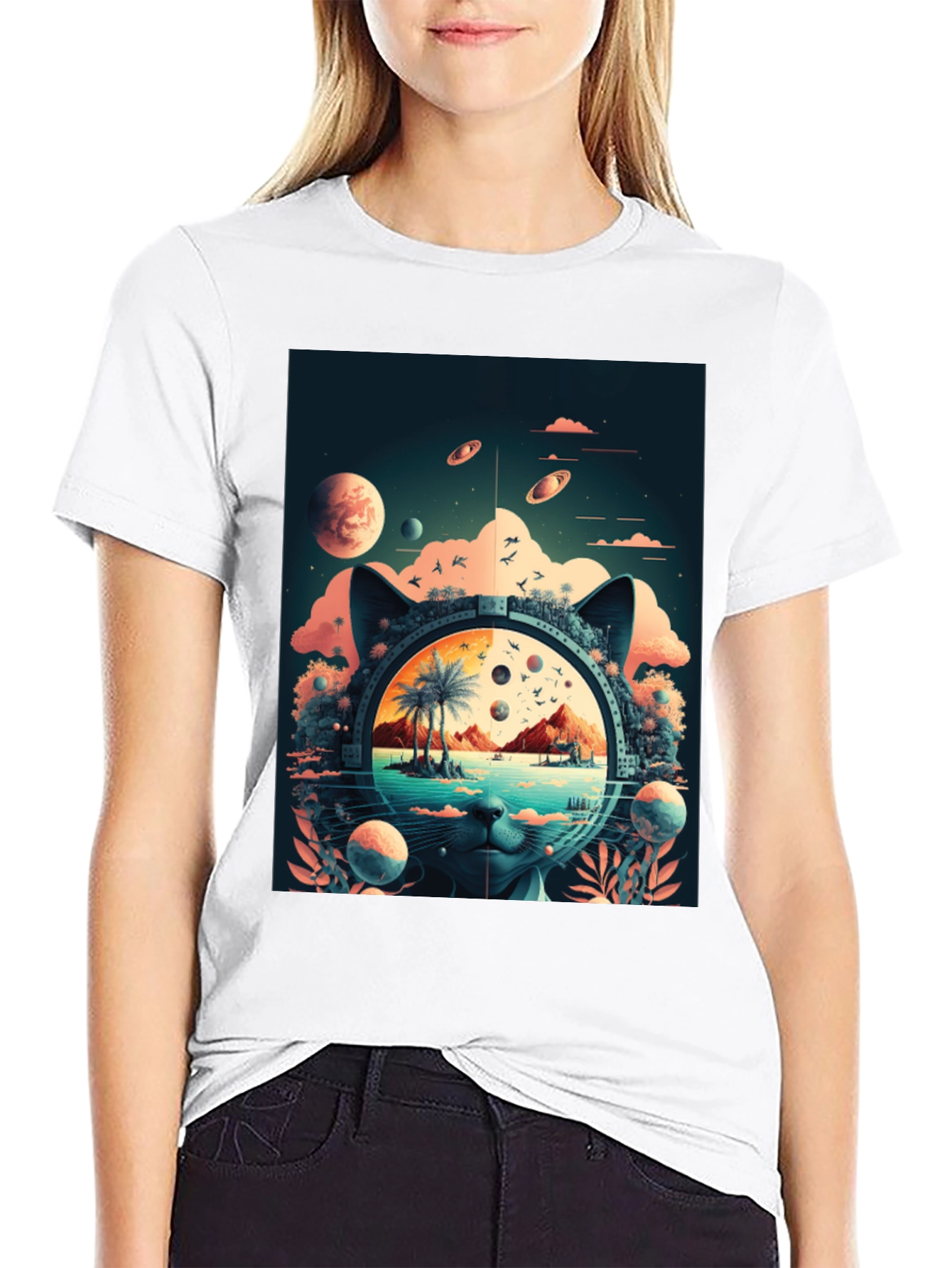Cosmic Cat T-Shirt - Unique Graphic Tee