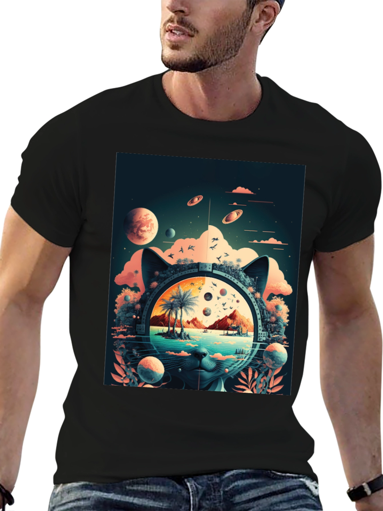 Cosmic Cat T-Shirt - Unique Graphic Tee