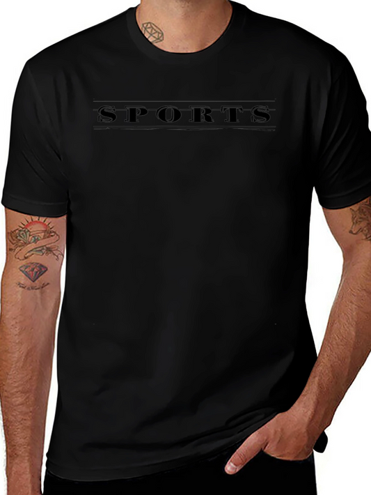 Mens Black Sports Graphic T-Shirt