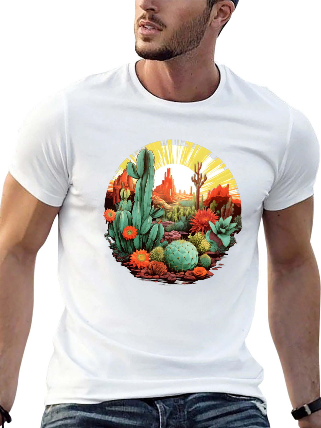 Desert Cactus Graphic T-Shirt - Unisex Black Tee