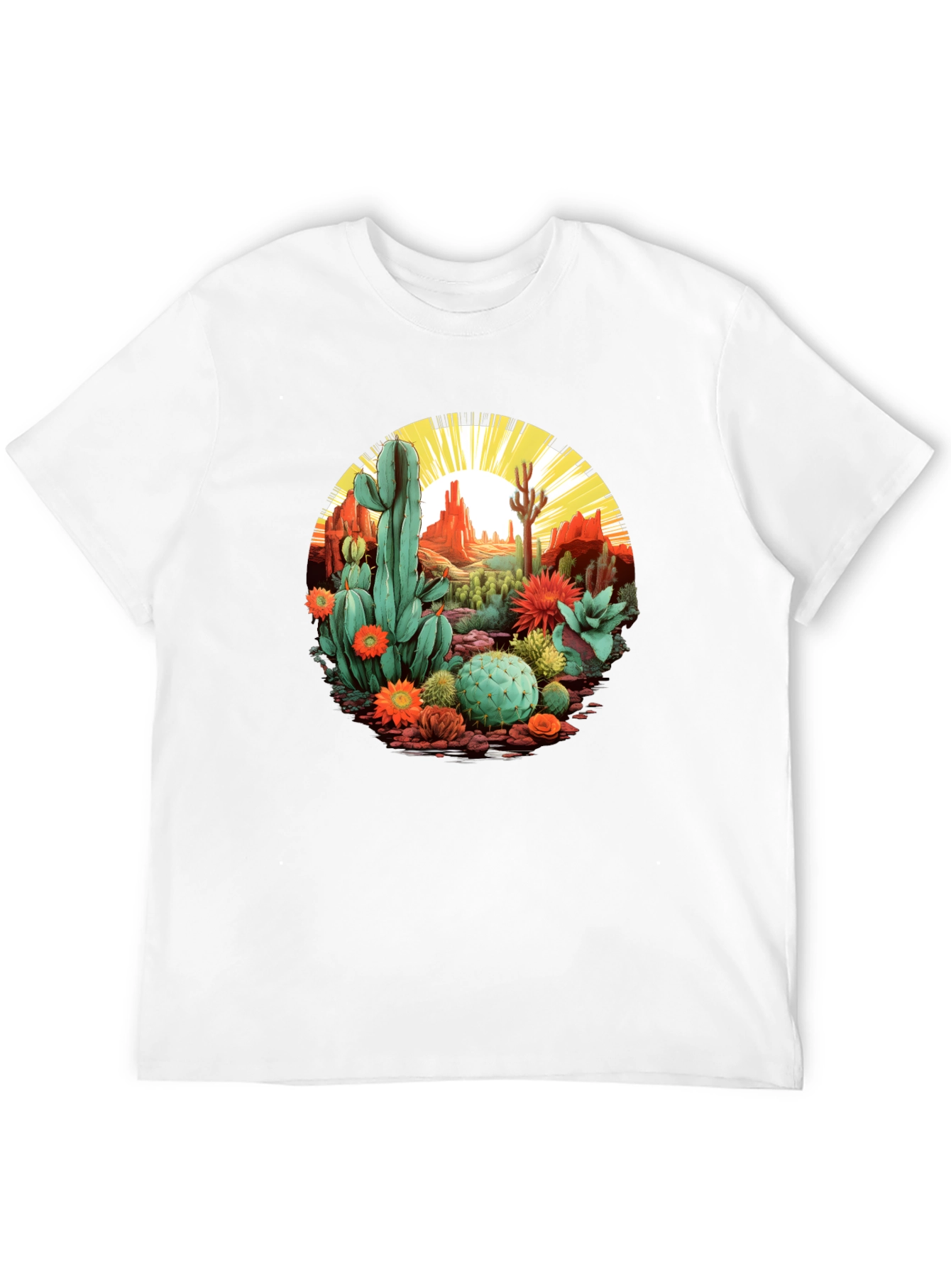 Desert Cactus Graphic T-Shirt - Unisex Black Tee
