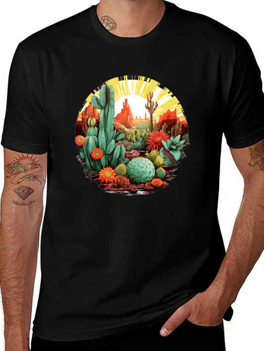 Desert Cactus Graphic T-Shirt - Unisex Black Tee