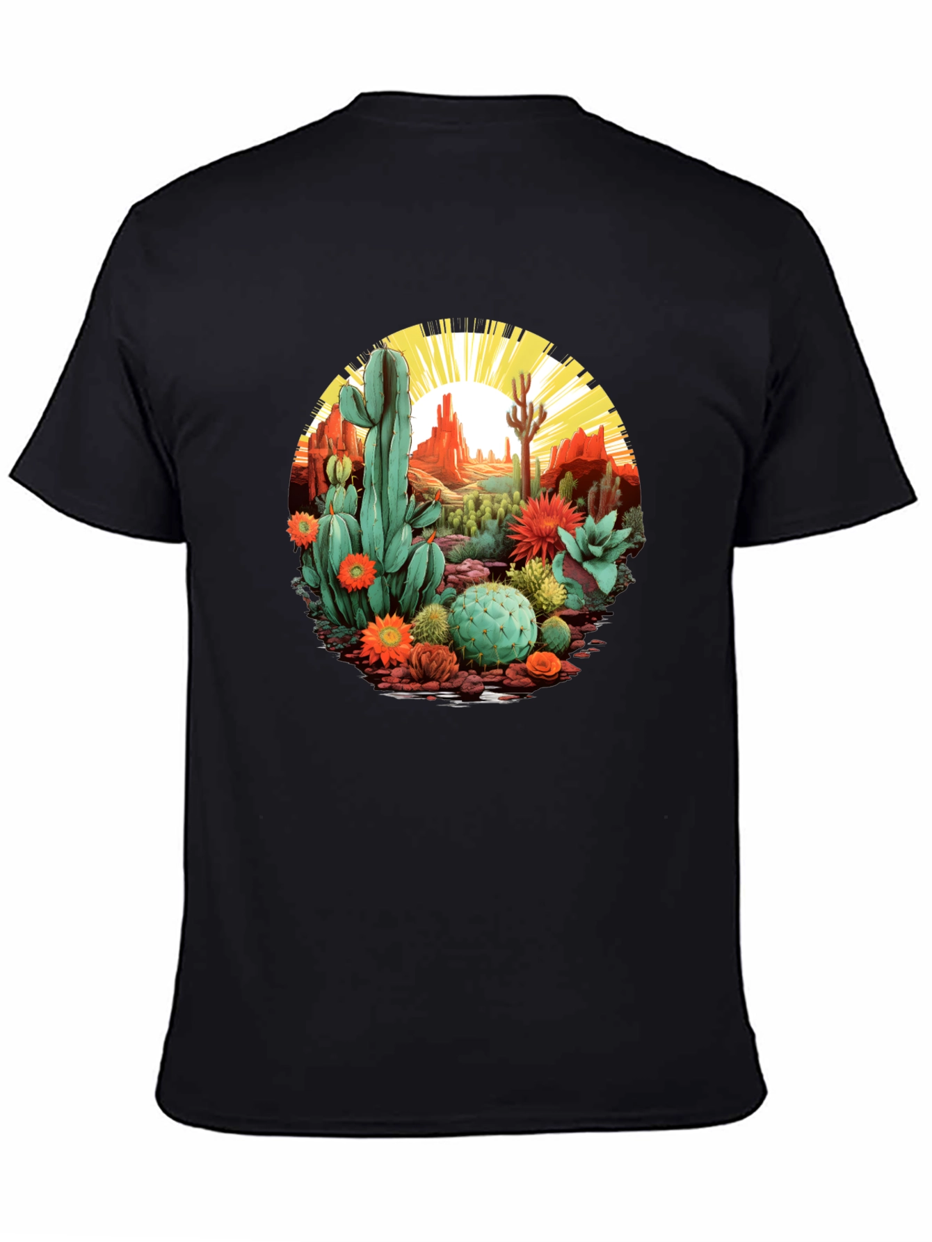 Desert Cactus Graphic T-Shirt - Unisex Black Tee