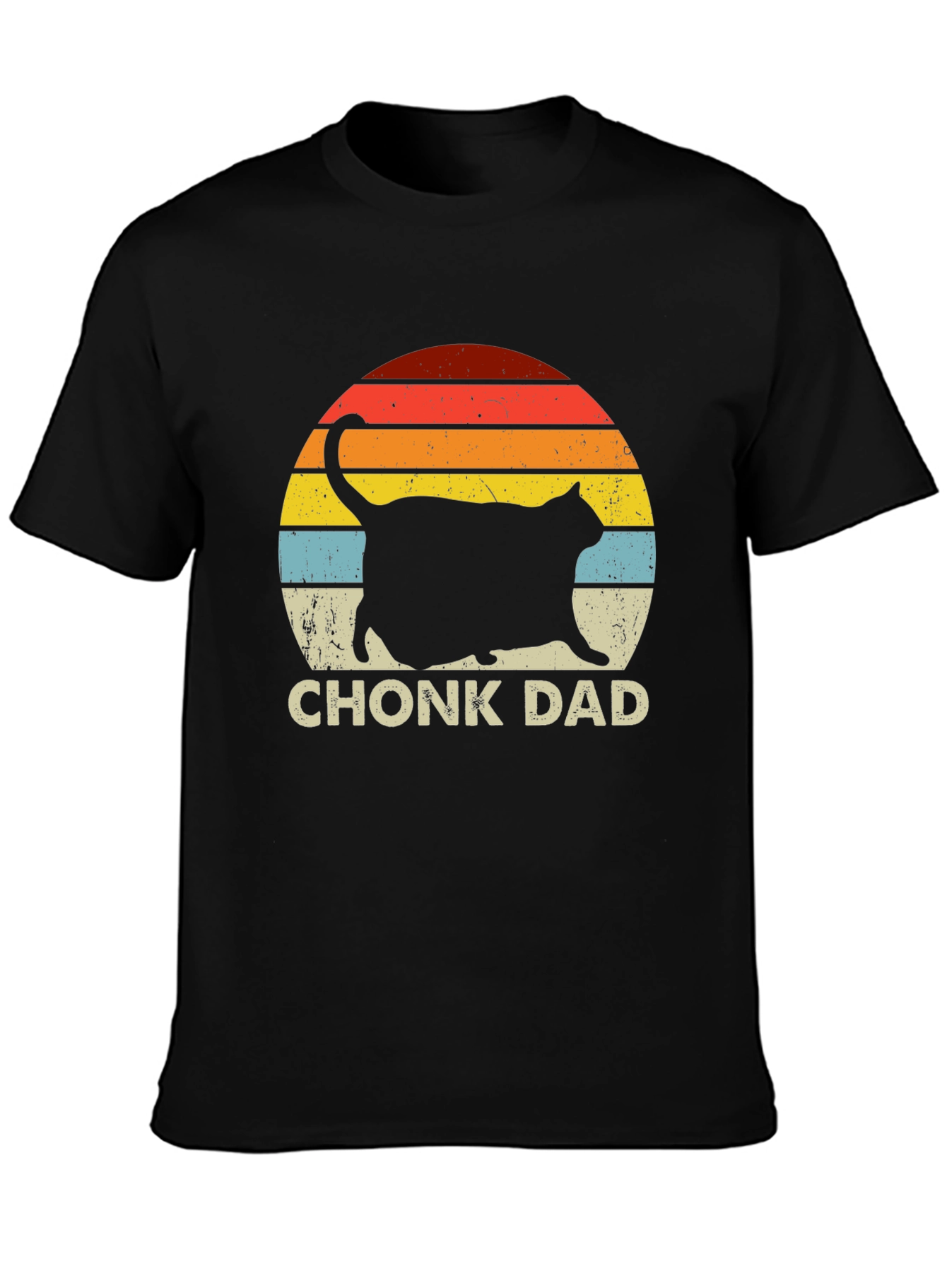 Chonk Dad Retro Cat T-Shirt