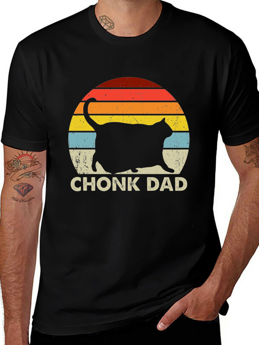 Chonk Dad Retro Cat T-Shirt