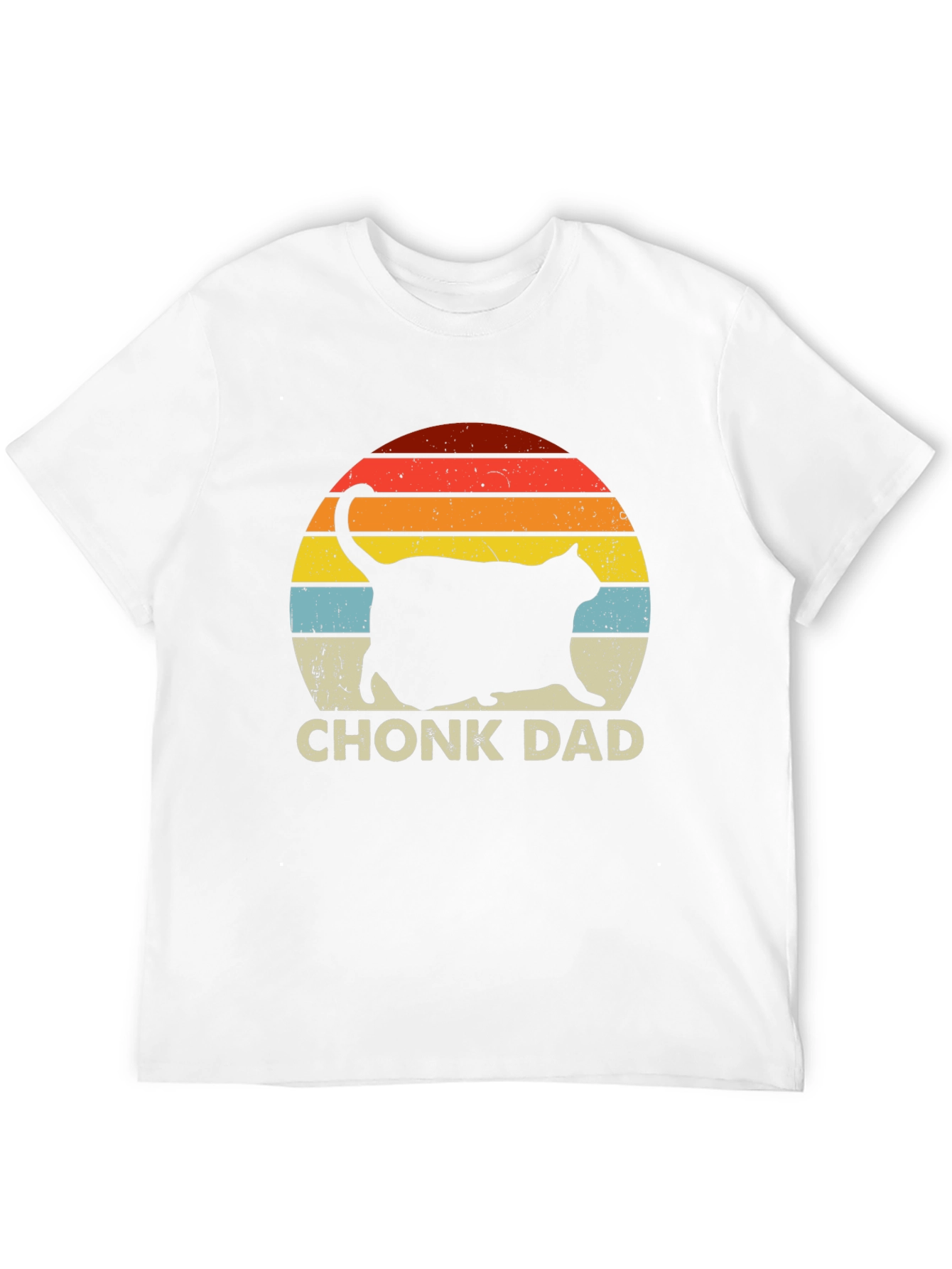 Chonk Dad Retro Cat T-Shirt