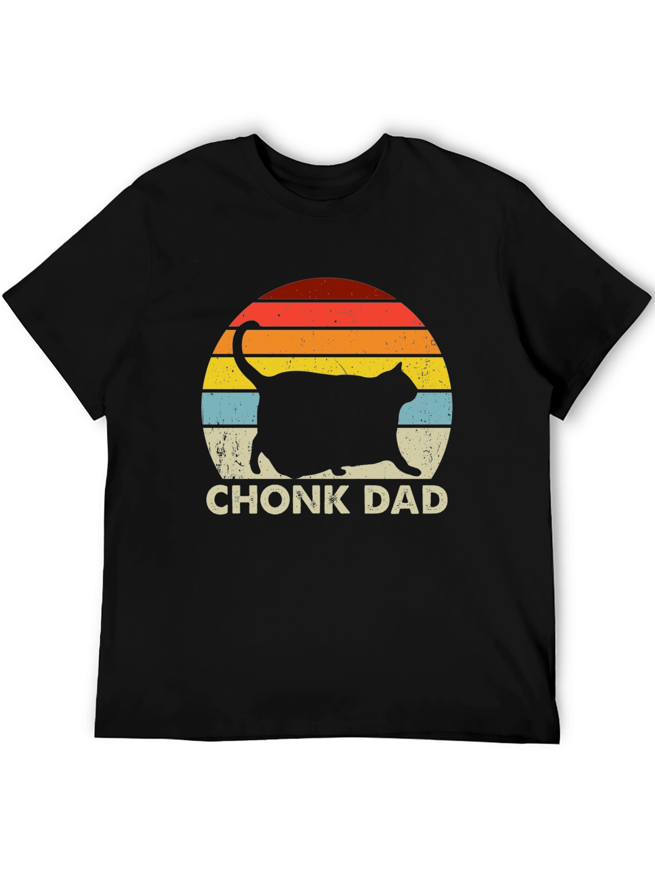 Chonk Dad Retro Cat T-Shirt