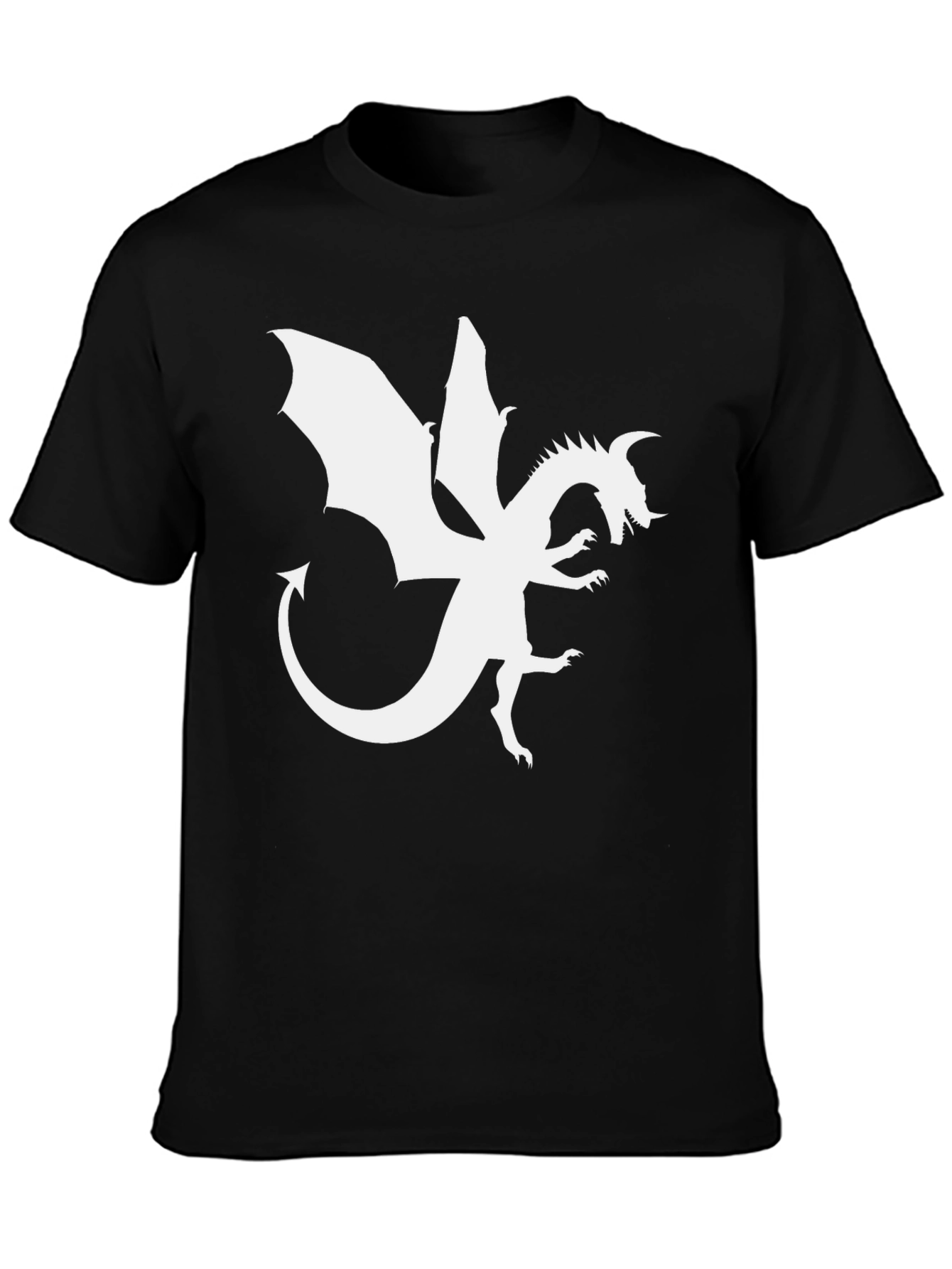 Dragon Graphic Tee - Black Cotton Blend T-Shirt
