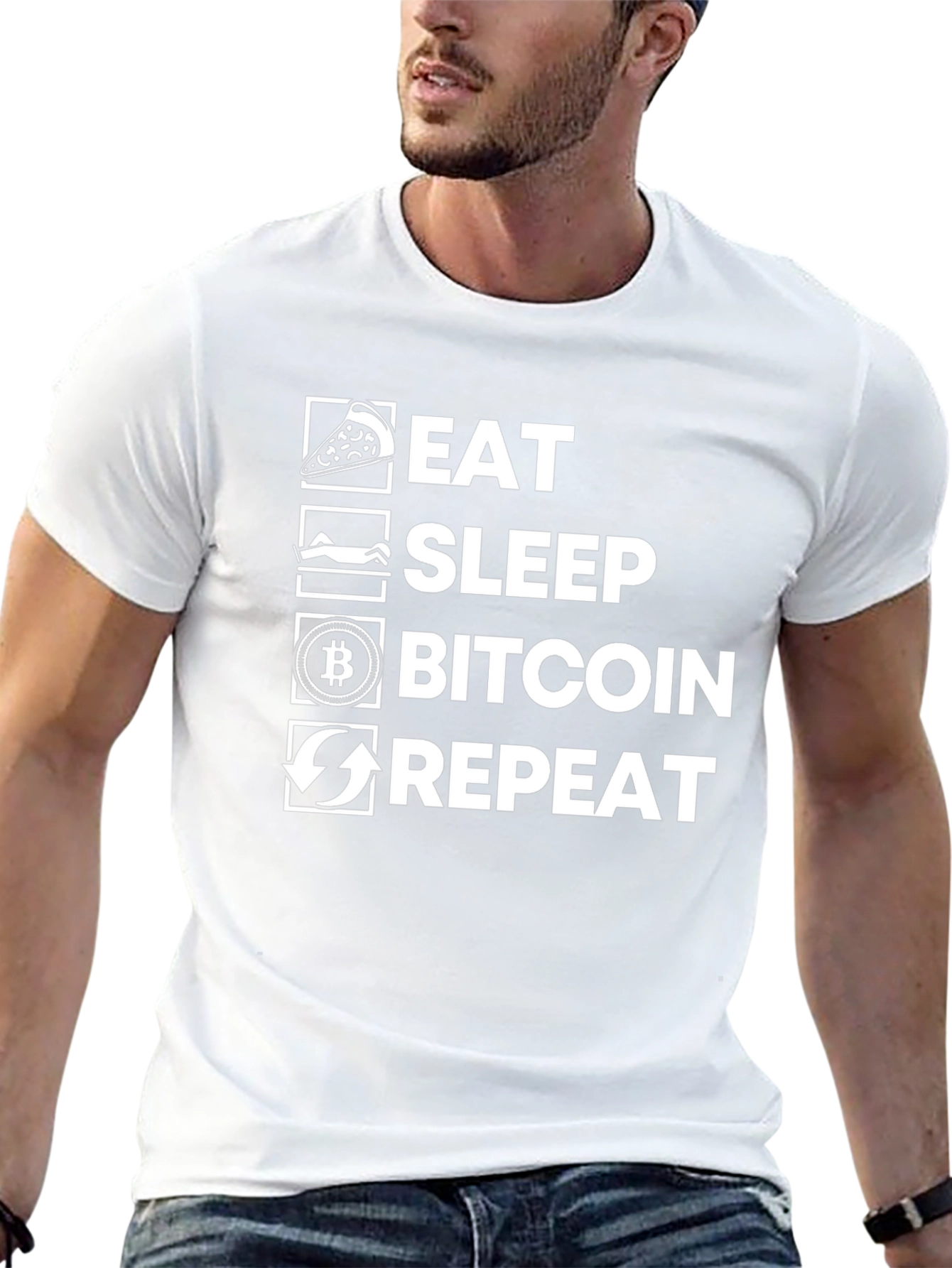 Eat Sleep Bitcoin Repeat T-Shirt Crypto Tee
