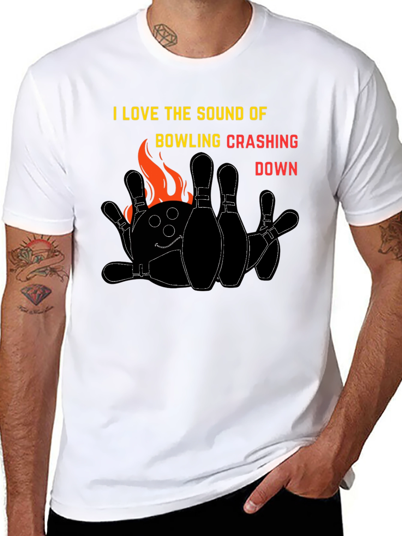 Bowling Crashing Down Graphic Tee