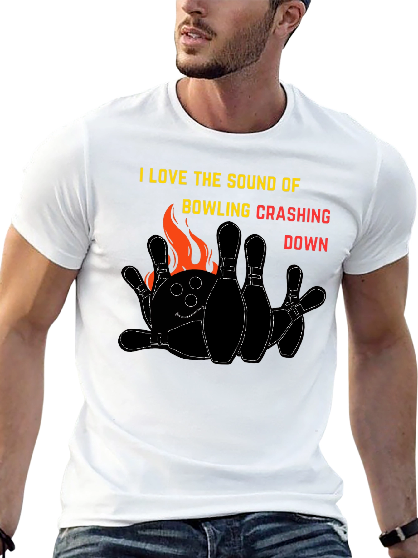 Bowling Crashing Down Graphic Tee