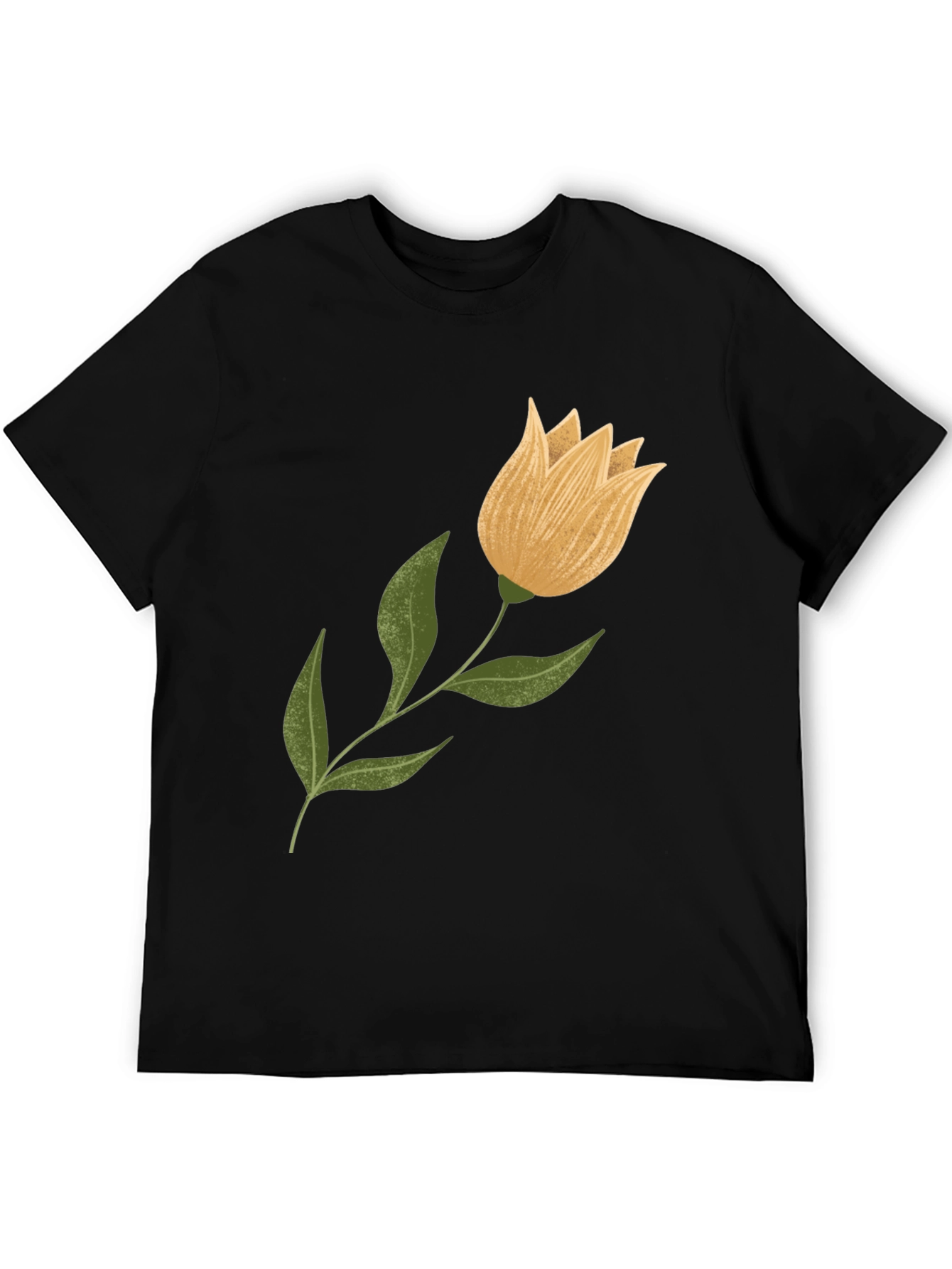 Floral Graphic Tee - Black Cotton Blend