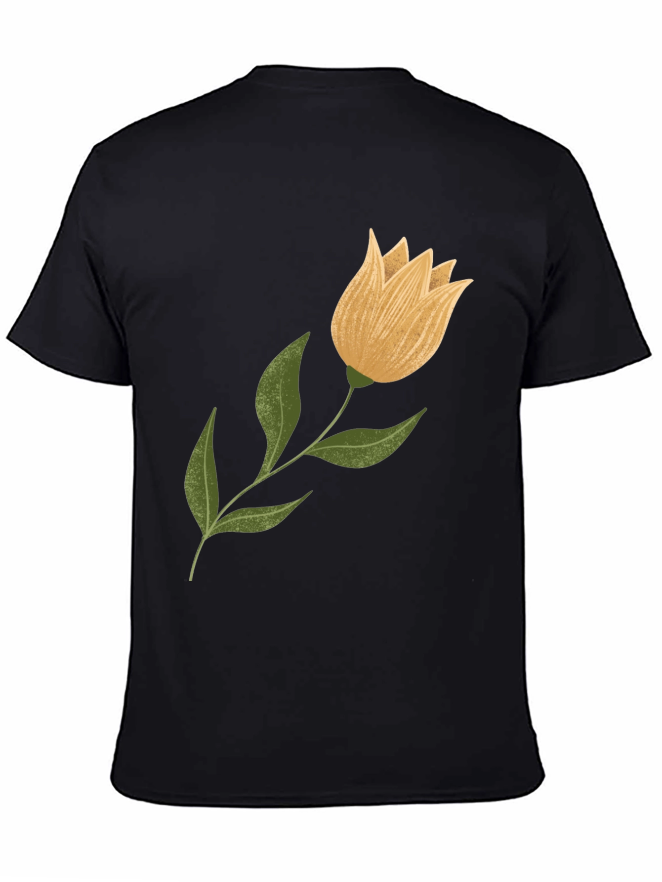 Floral Graphic Tee - Black Cotton Blend