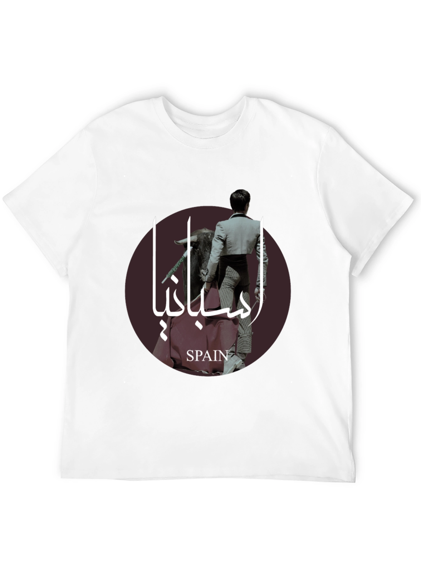 Stylish Spain Bullfight Graphic Tee - Black