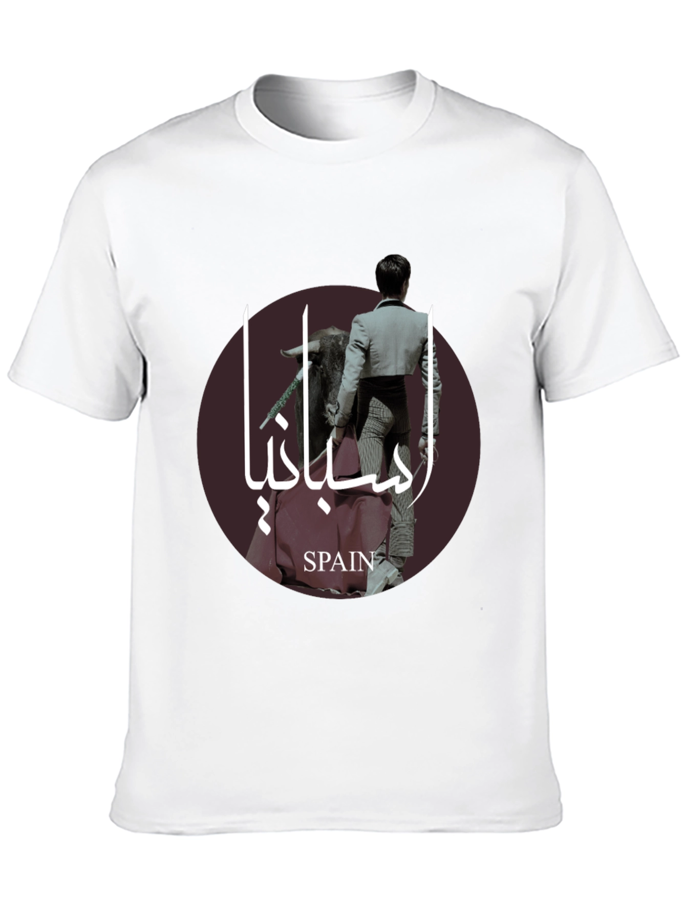Stylish Spain Bullfight Graphic Tee - Black