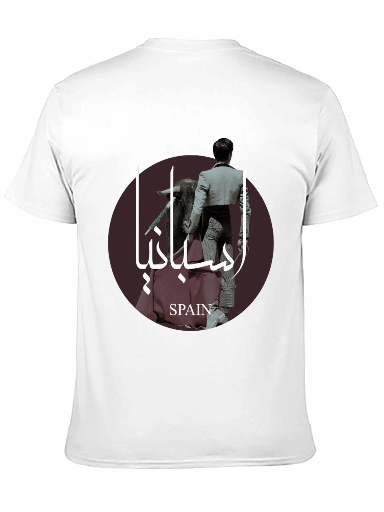 Stylish Spain Bullfight Graphic Tee - Black