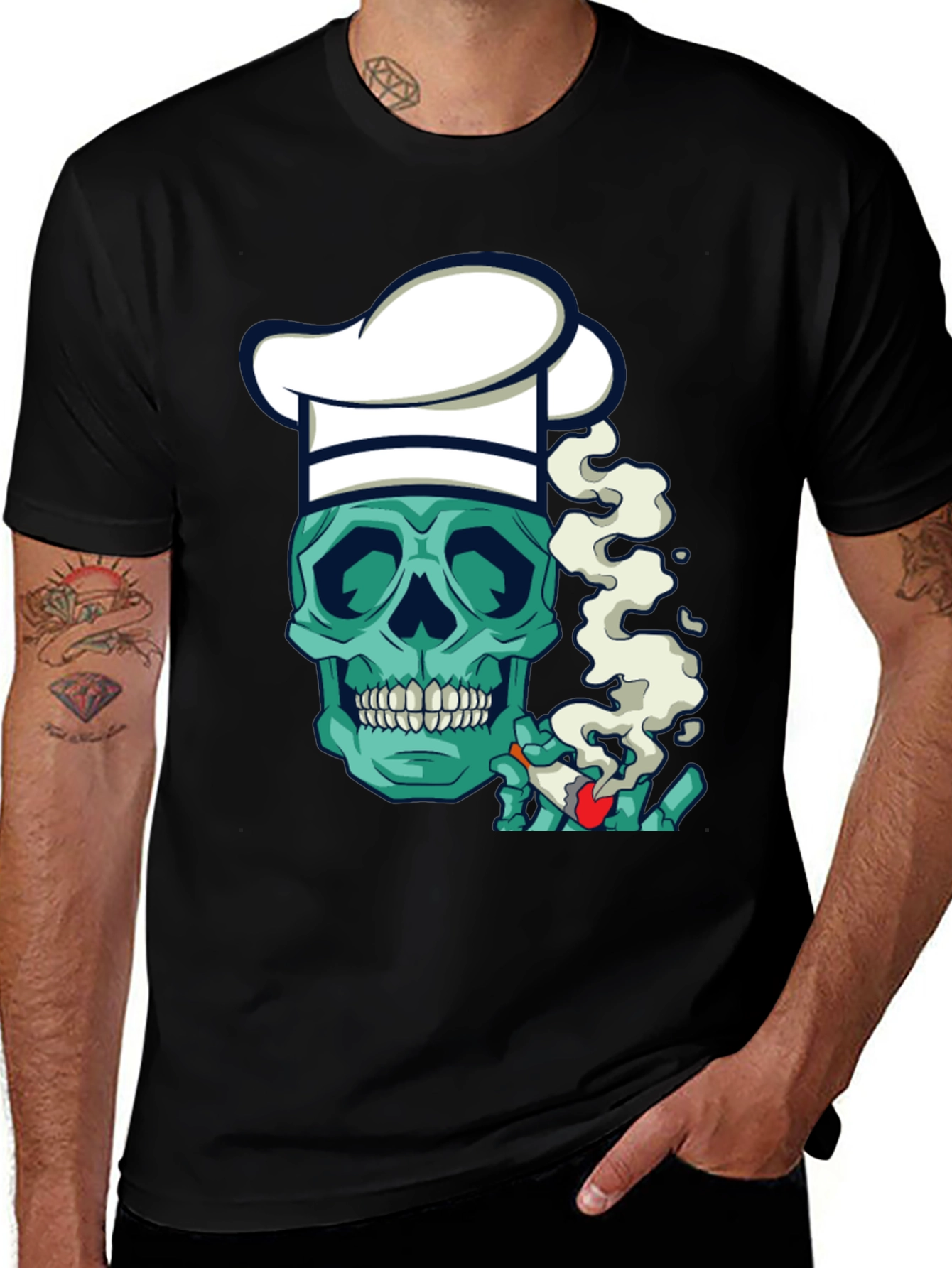 Chef Skull Smoker T-Shirt - Cool Graphic Tee