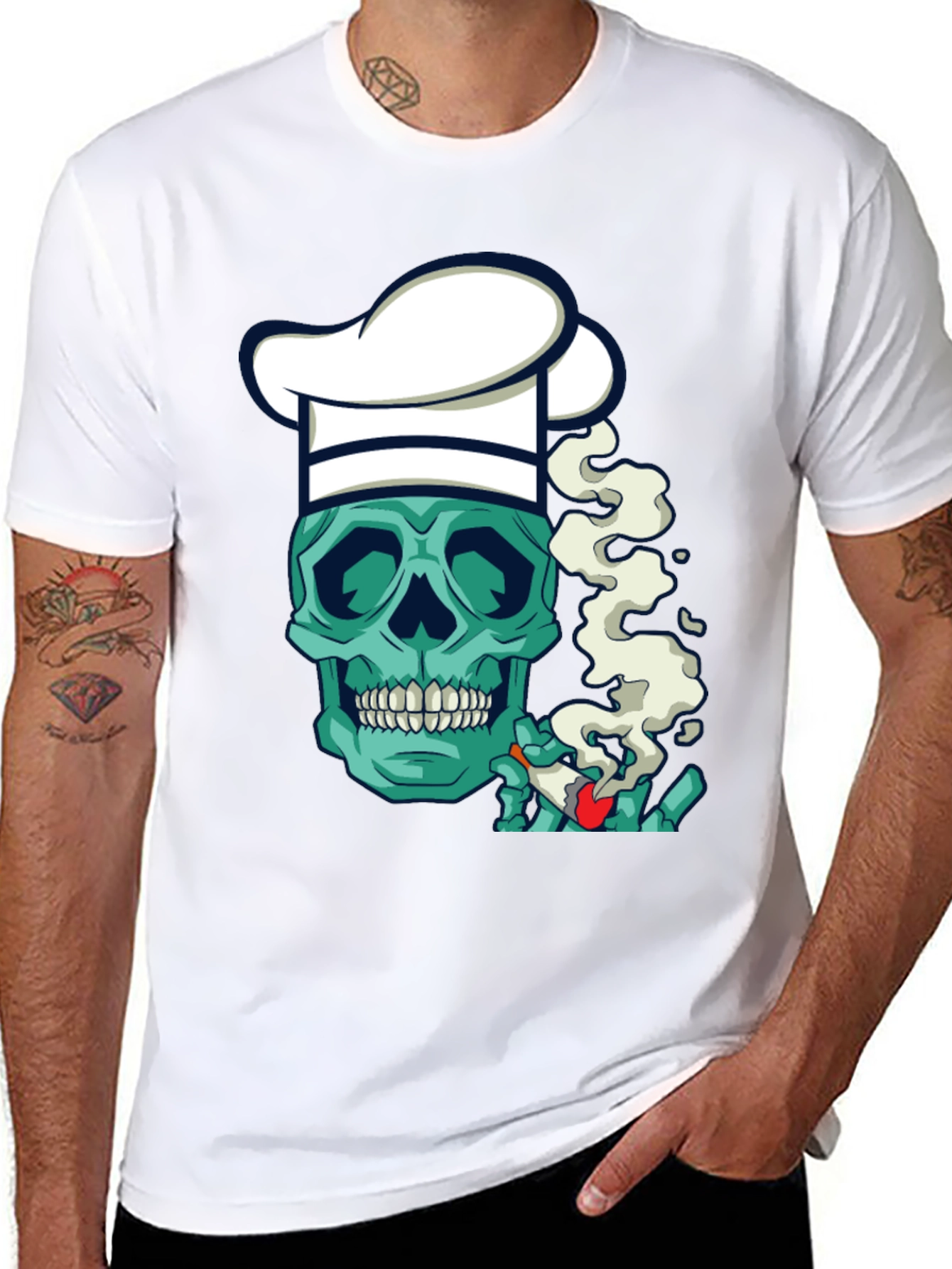 Chef Skull Smoker T-Shirt - Cool Graphic Tee