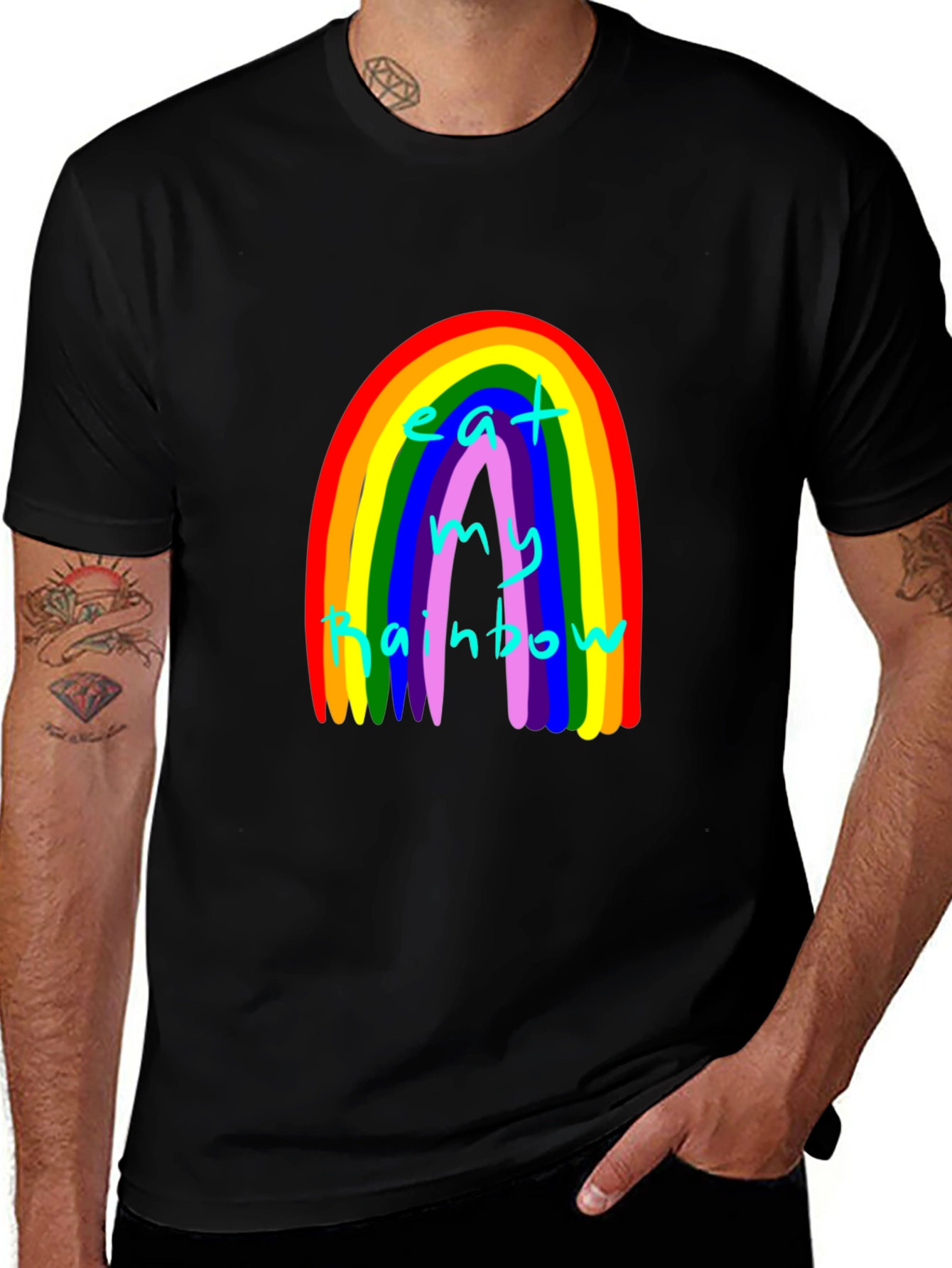 Eat My Rainbow Graphic Tee - Black Unisex T-Shirt