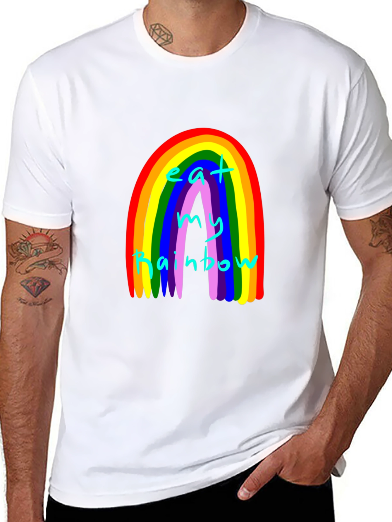 Eat My Rainbow Graphic Tee - Black Unisex T-Shirt