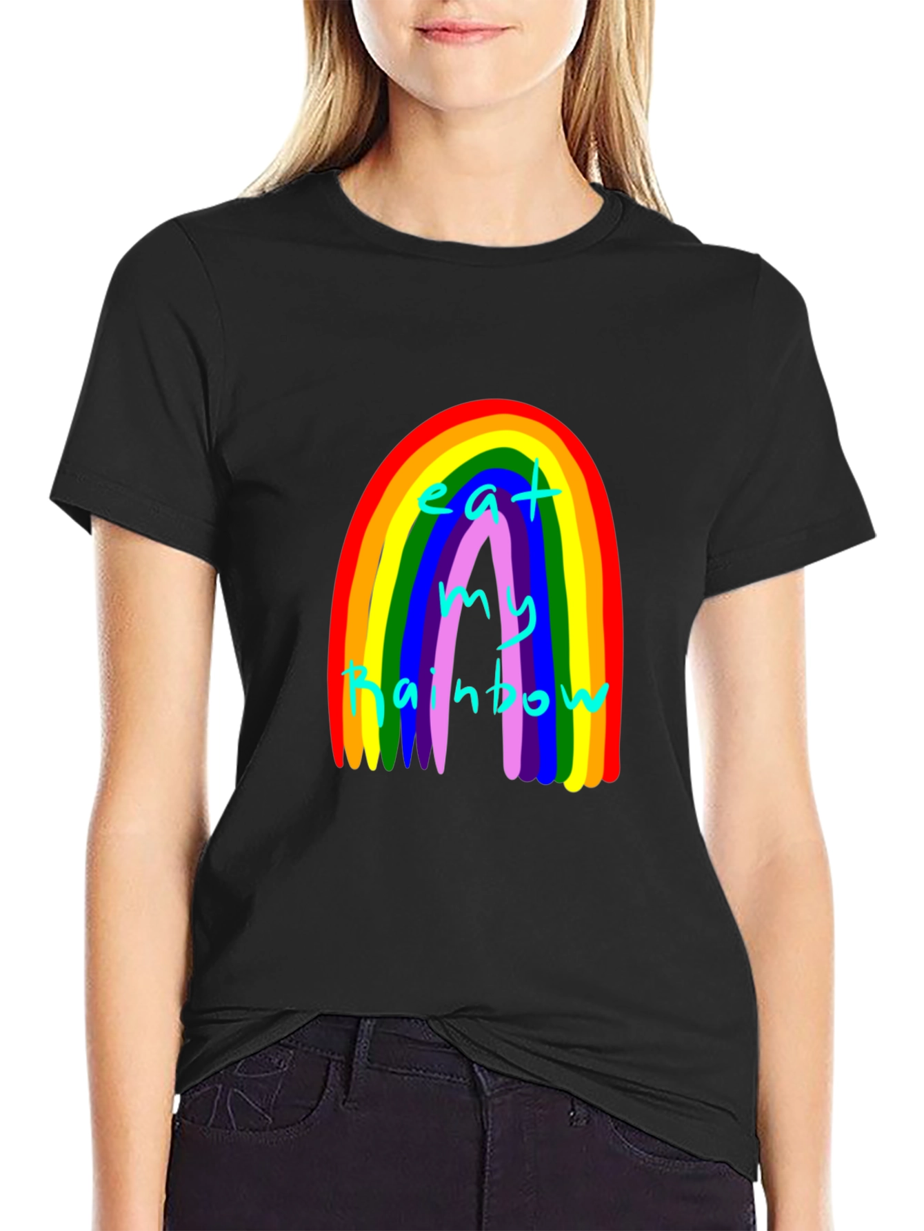 Eat My Rainbow Graphic Tee - Black Unisex T-Shirt