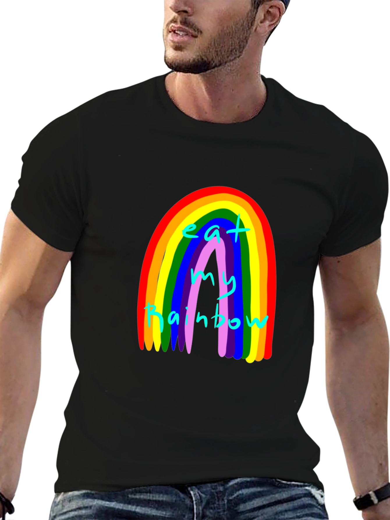 Eat My Rainbow Graphic Tee - Black Unisex T-Shirt
