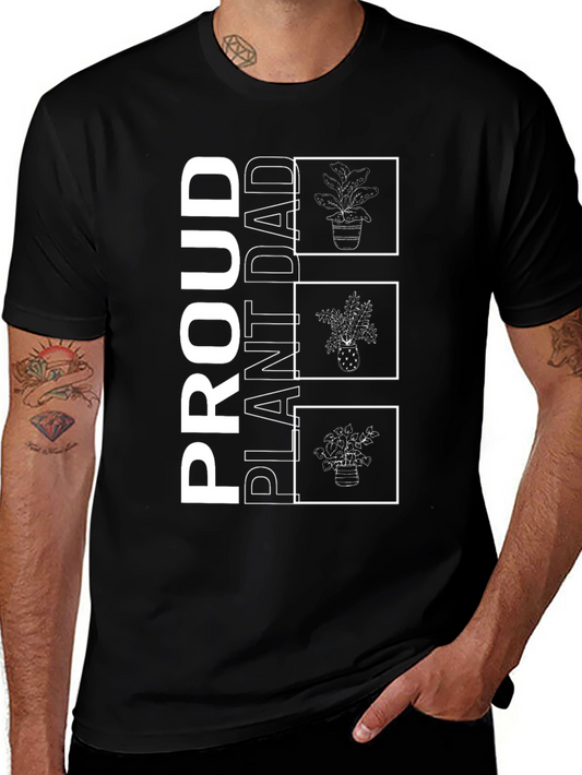 Proud Plant Dad Black Graphic T-Shirt