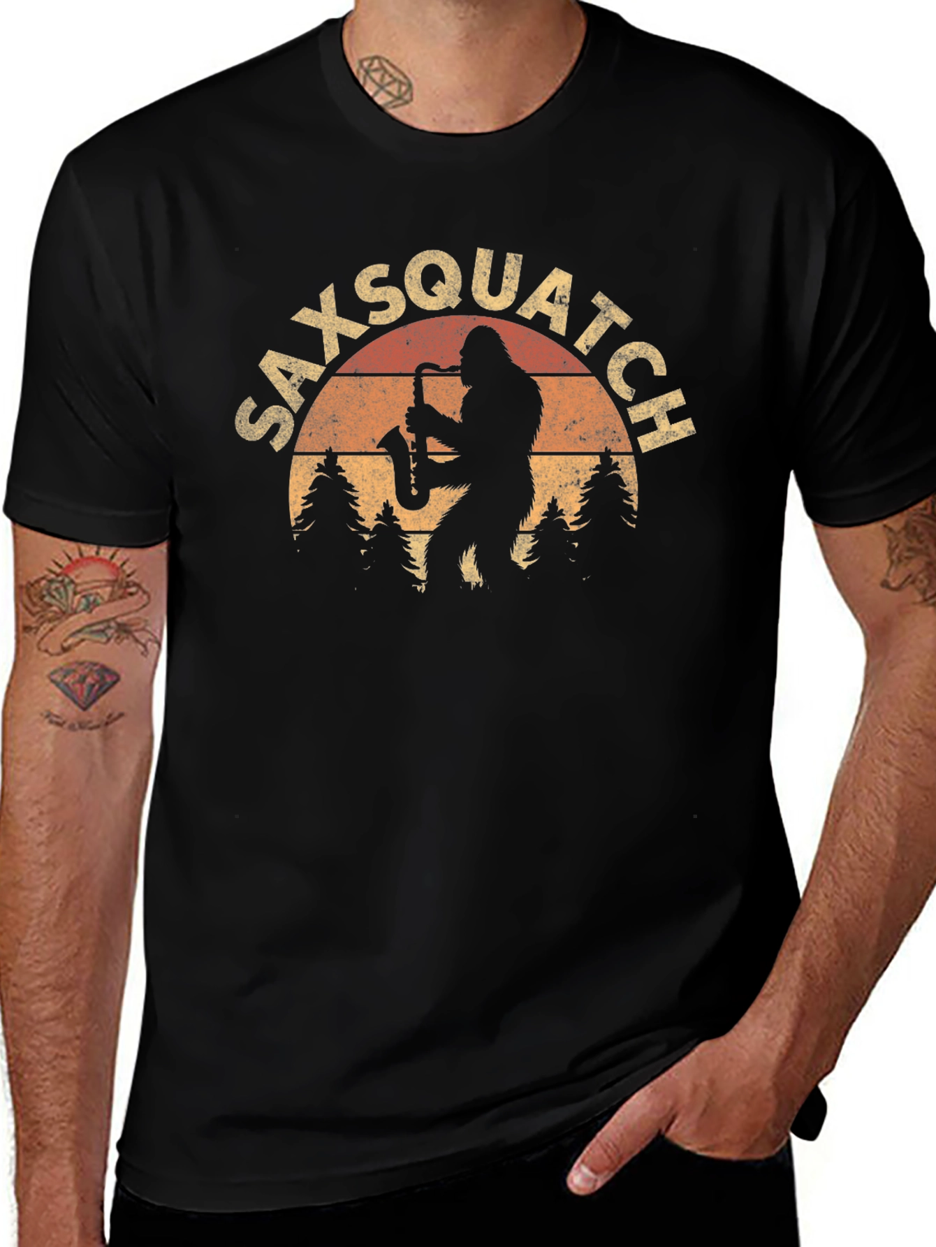 Saxsquatch T-Shirt - Bigfoot Saxophone Tee