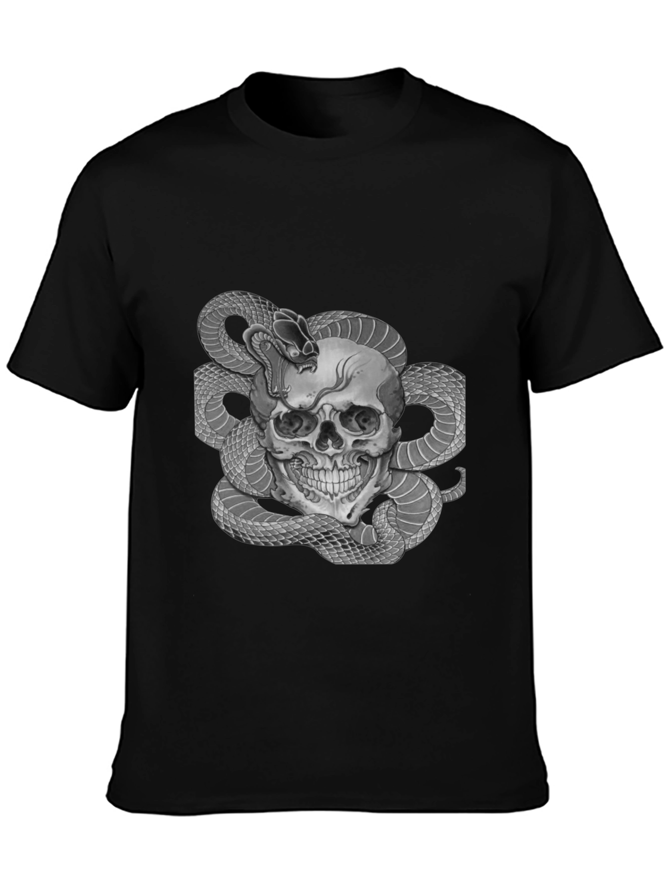 Skull & Snake Graphic Tee - Mens Black T-Shirt