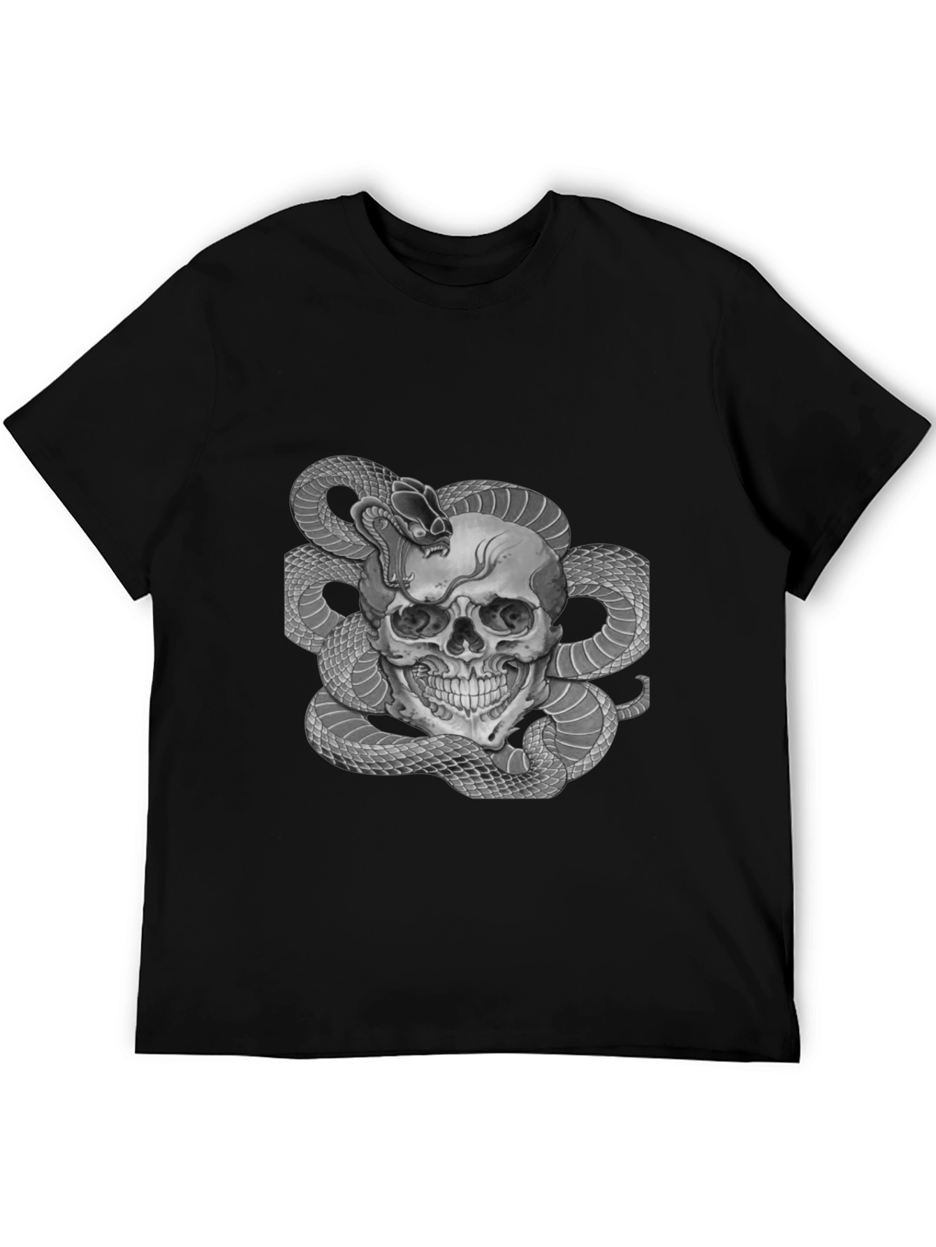 Skull & Snake Graphic Tee - Mens Black T-Shirt
