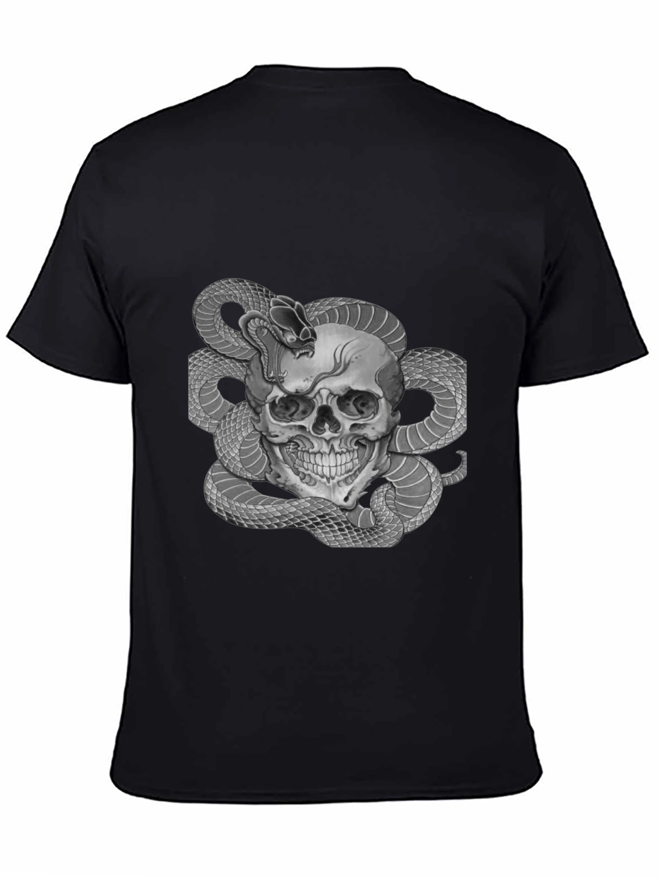 Skull & Snake Graphic Tee - Mens Black T-Shirt